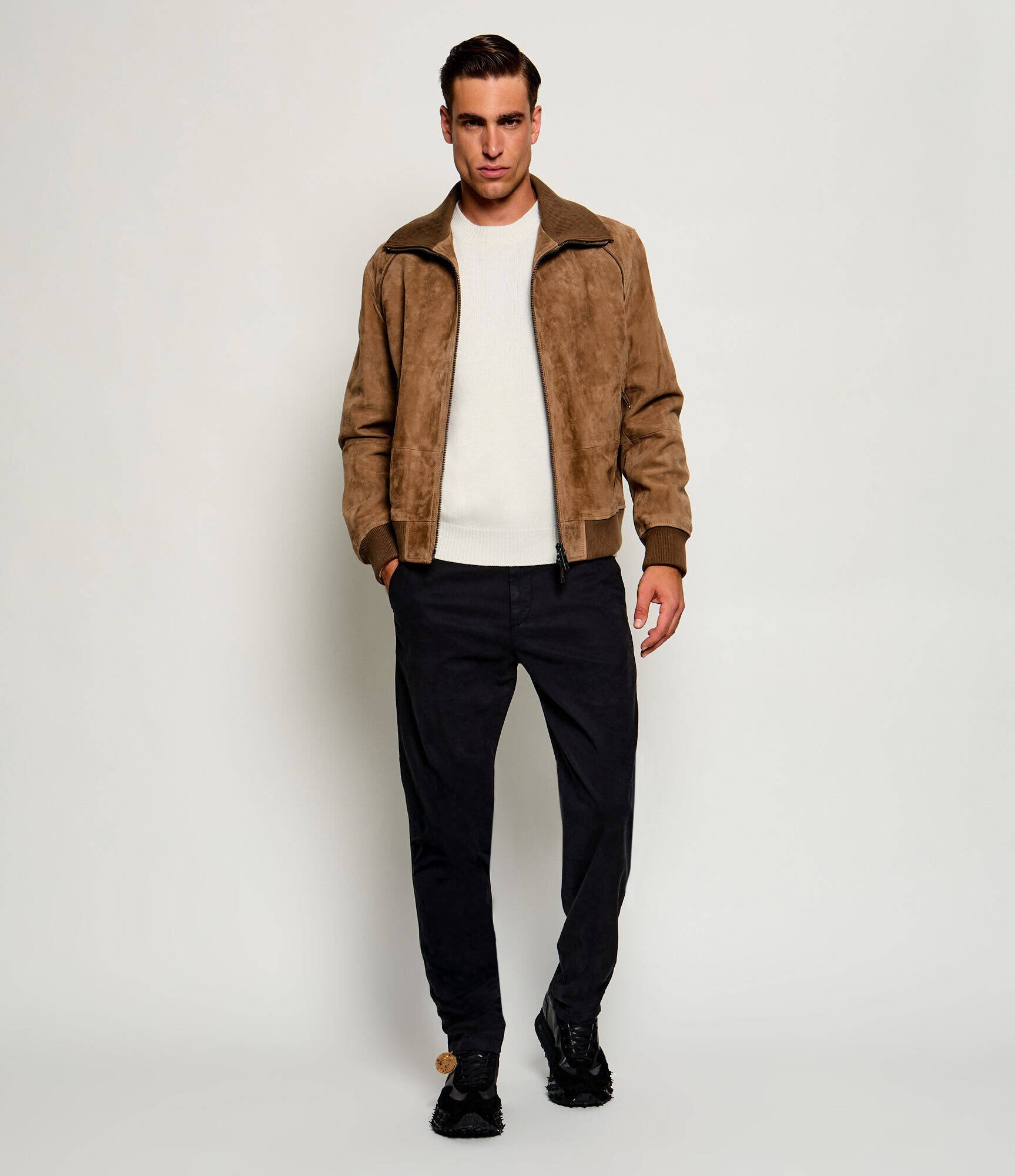HUGO Geacă Laines | piele întoarsă | regular fit