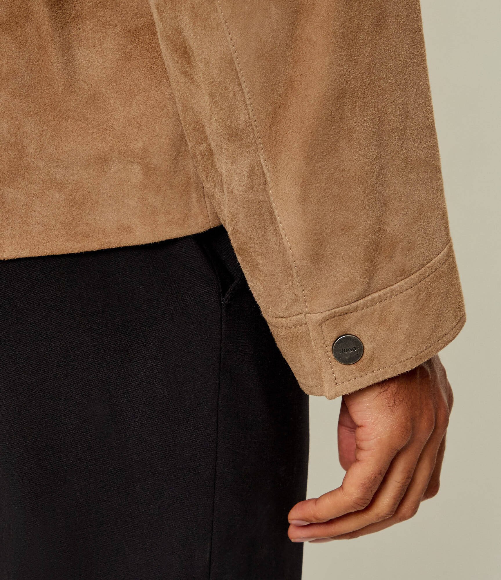 HUGO Geacă Loridge | regular fit | piele întoarsă
