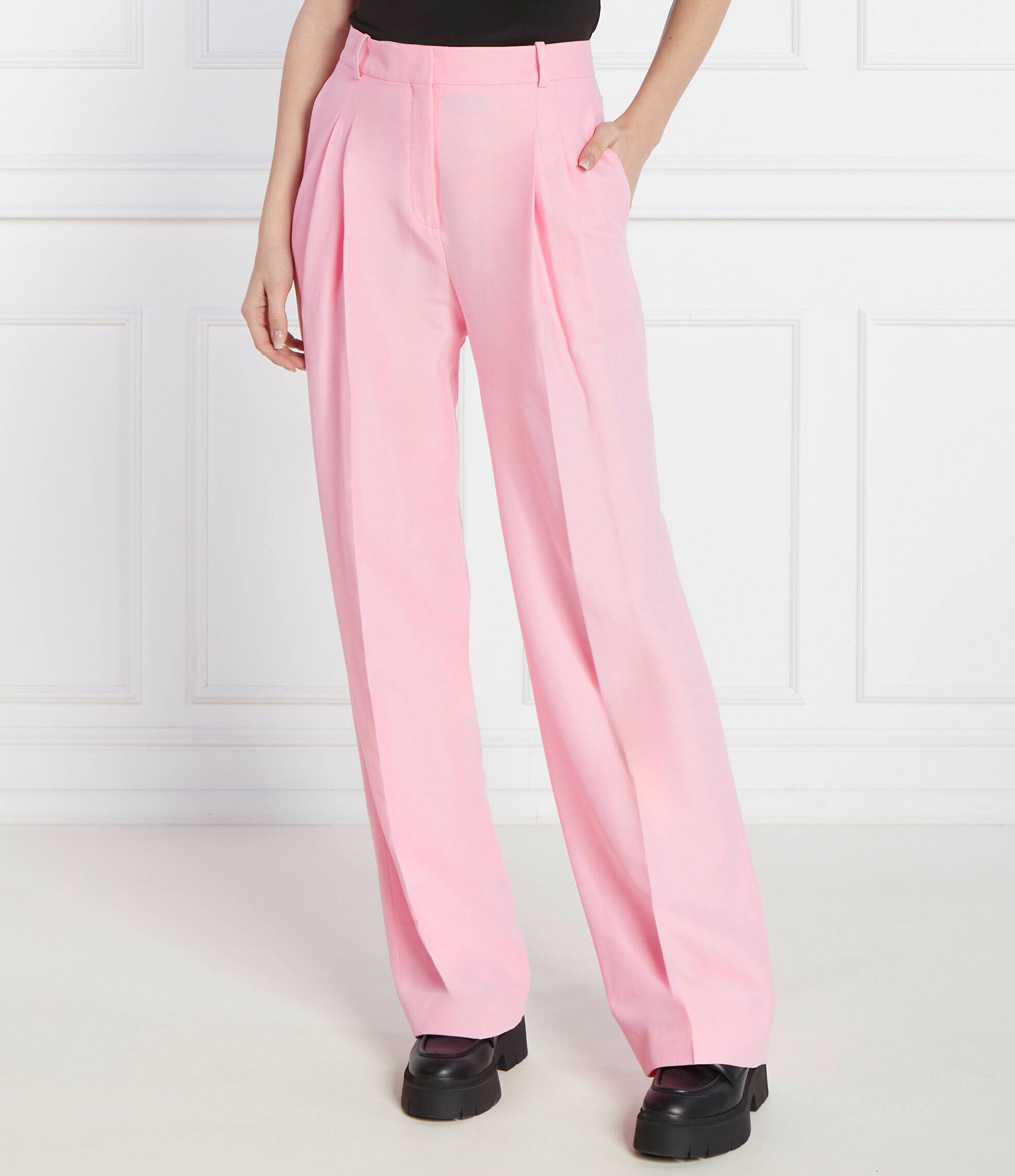HUGO Pantaloni Havira | Relaxed fit | cu adaos de in