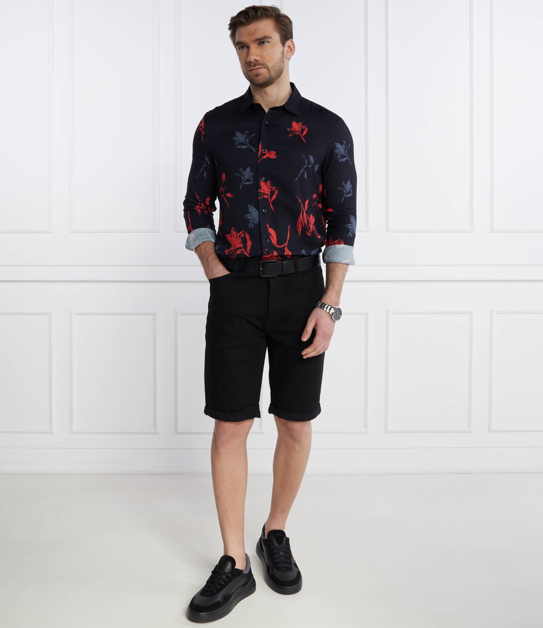 HUGO Pantaloni scurți | Tapered | denim