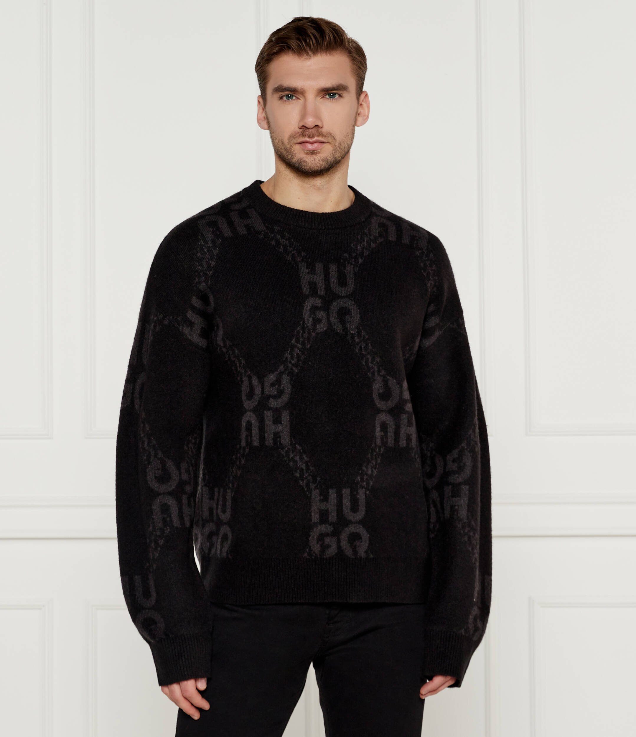HUGO Pulover Shain | Regular Fit cu adaos de lână