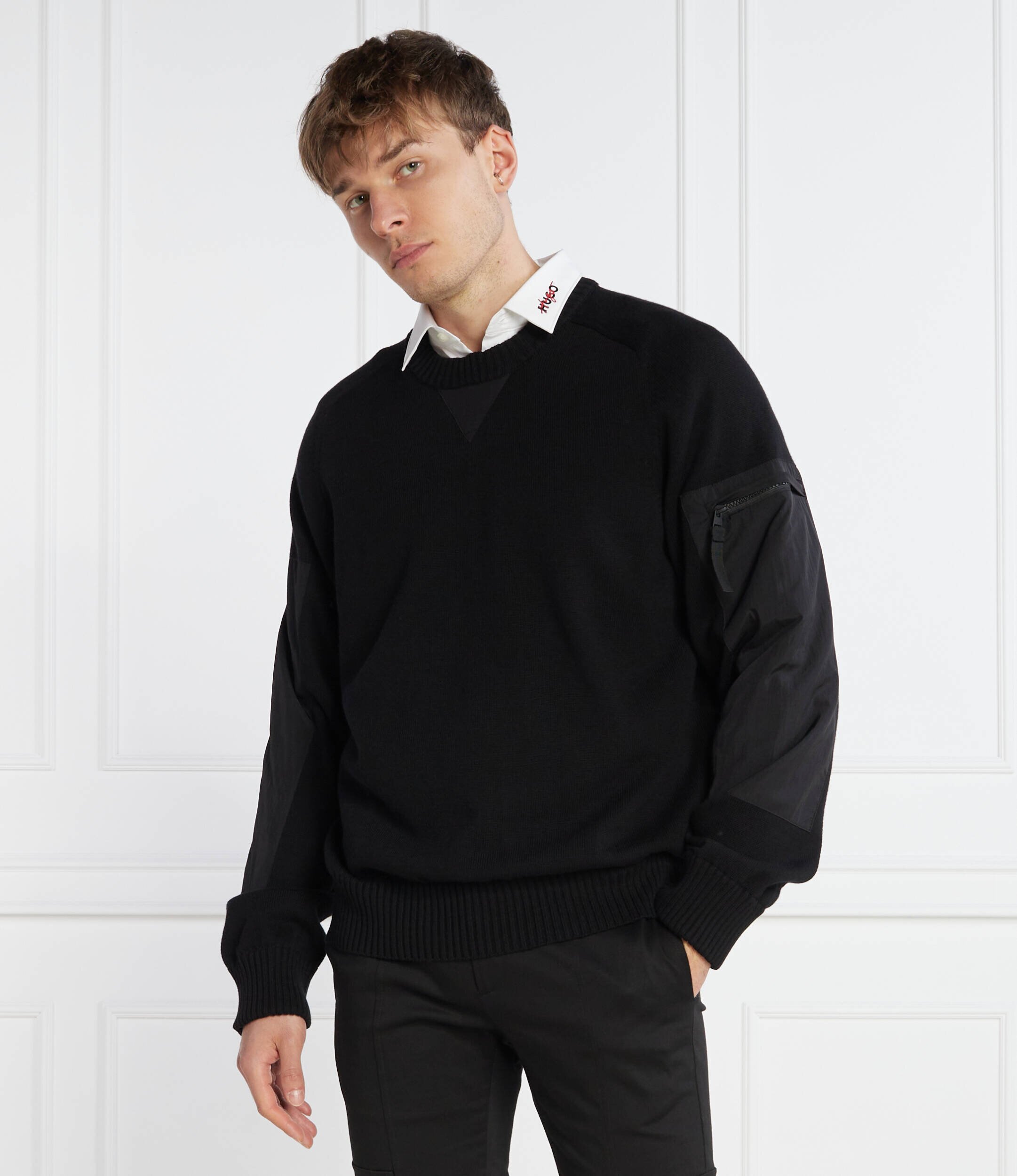 HUGO Pulover Sutil | Relaxed fit cu adaos de lână
