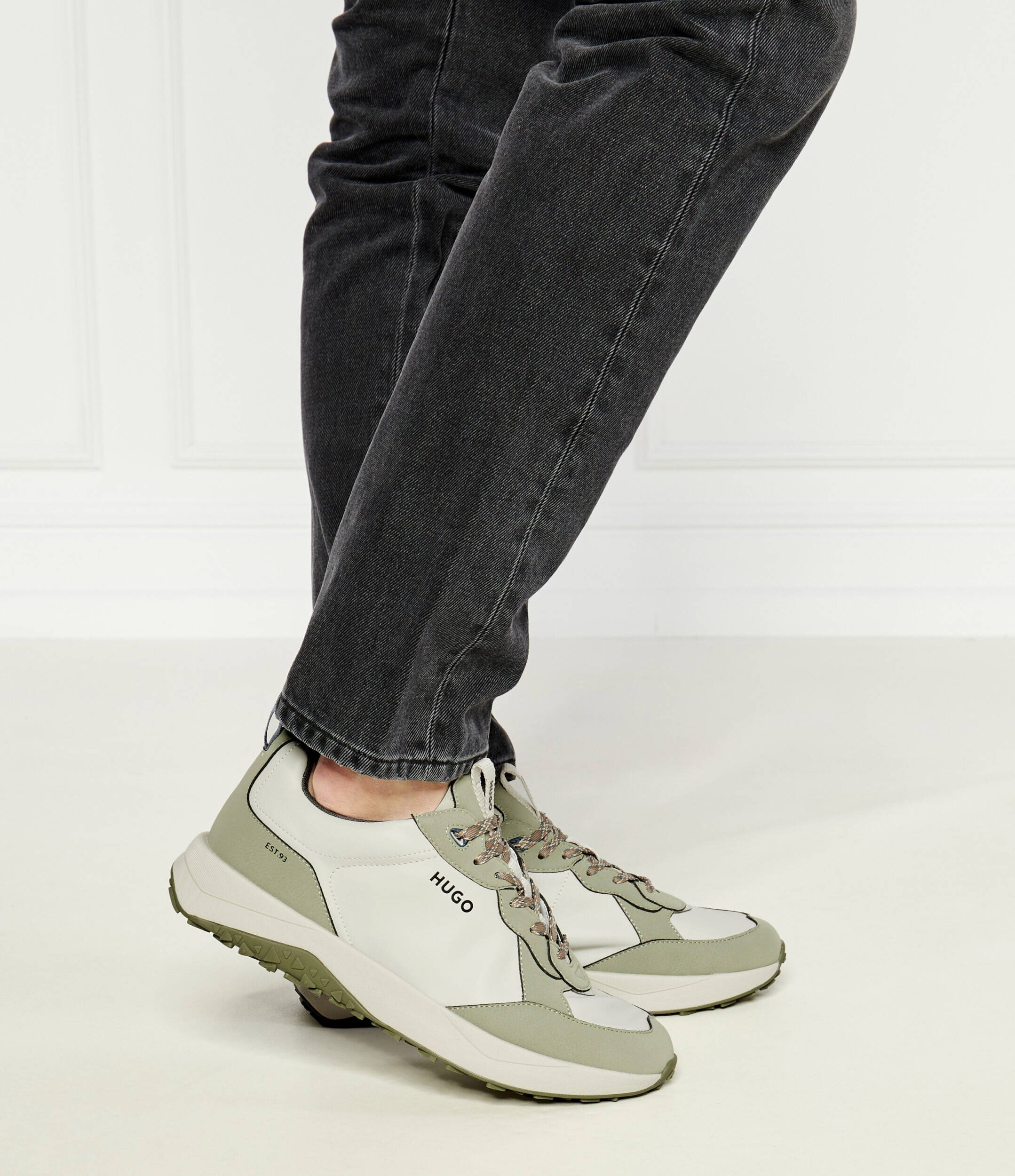 HUGO Sneakers cu adaos de piele