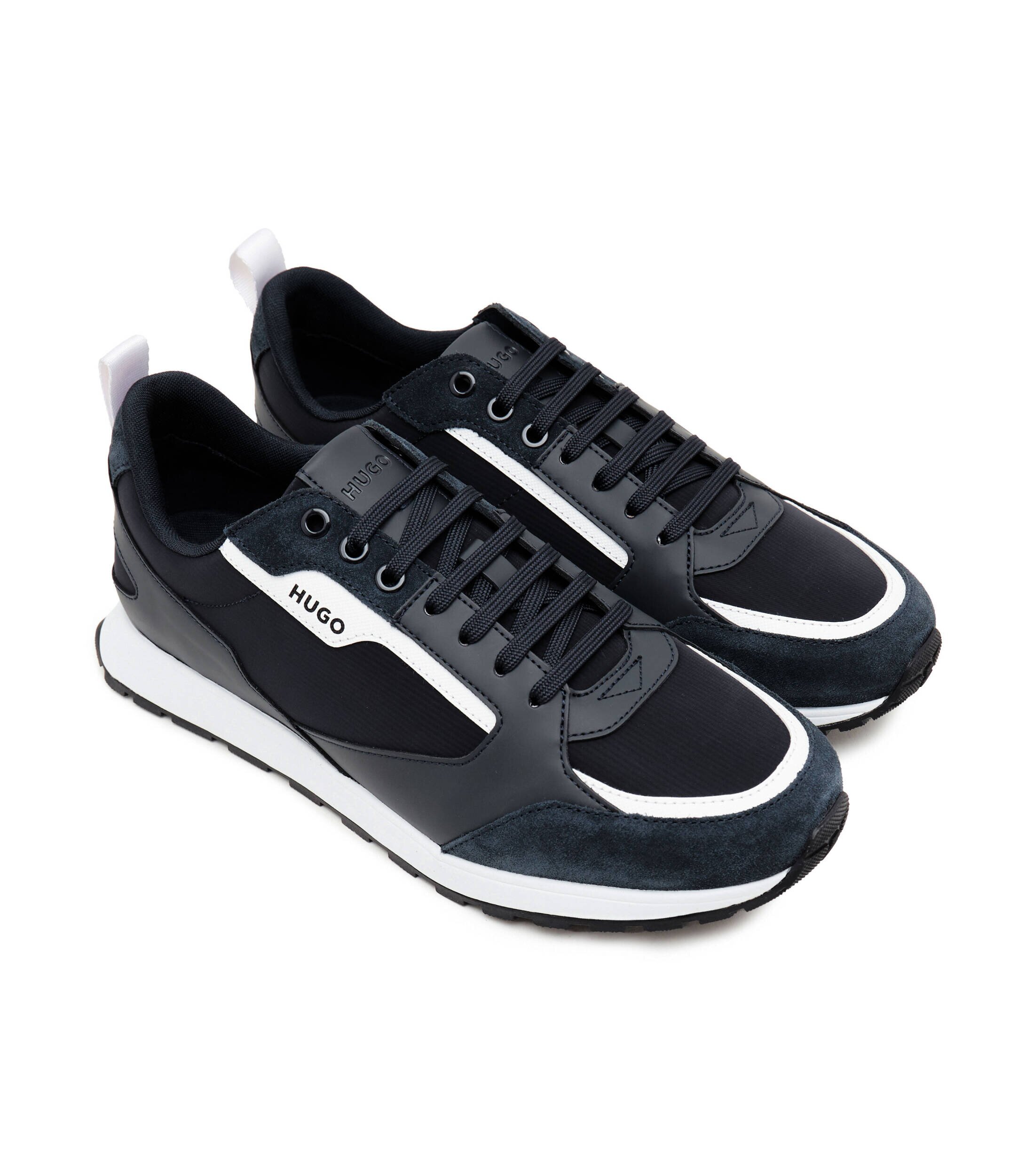 HUGO Sneakers Icelin_Runn_nypu A_N cu adaos de piele