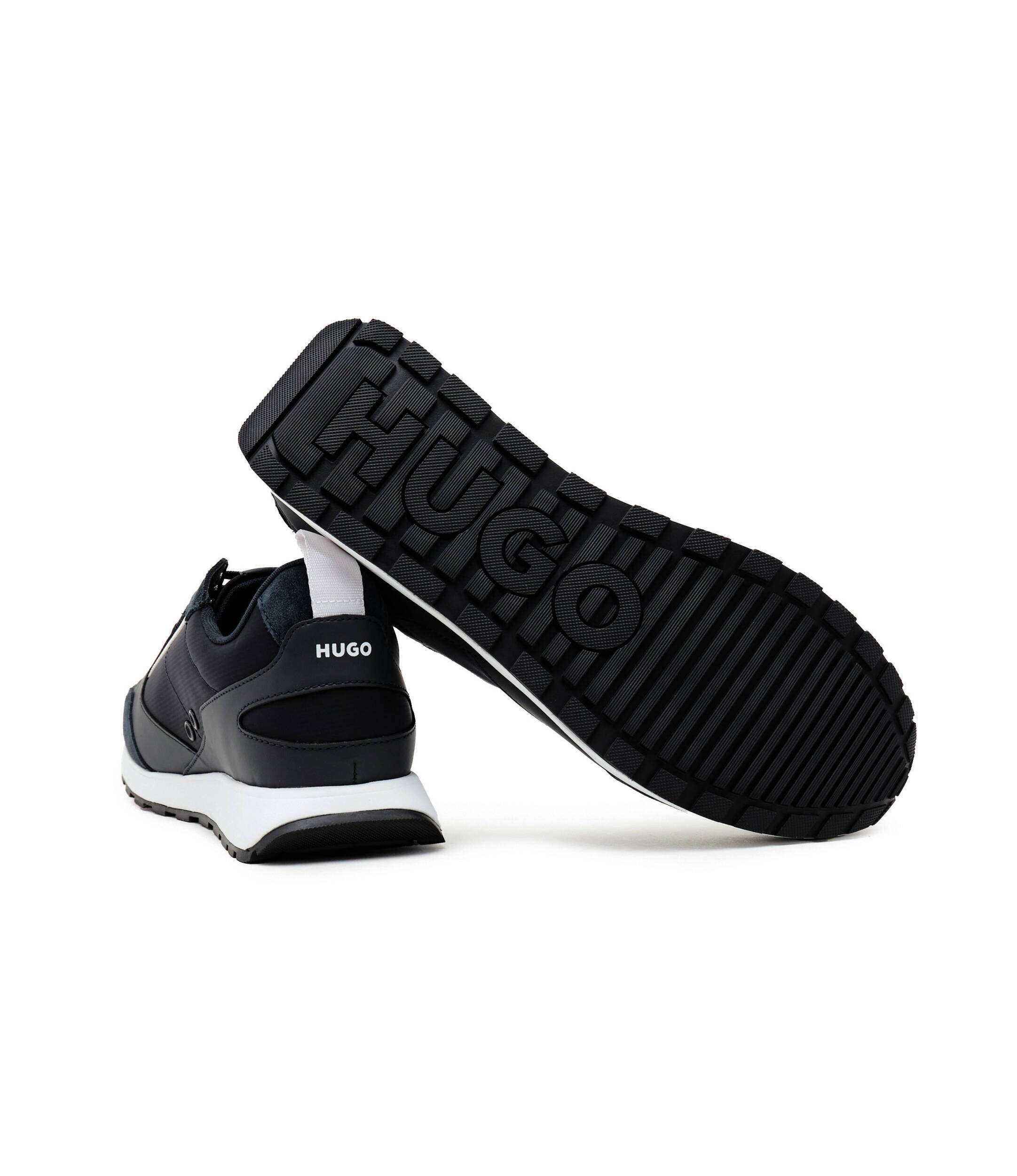 HUGO Sneakers Icelin_Runn_nypu A_N cu adaos de piele