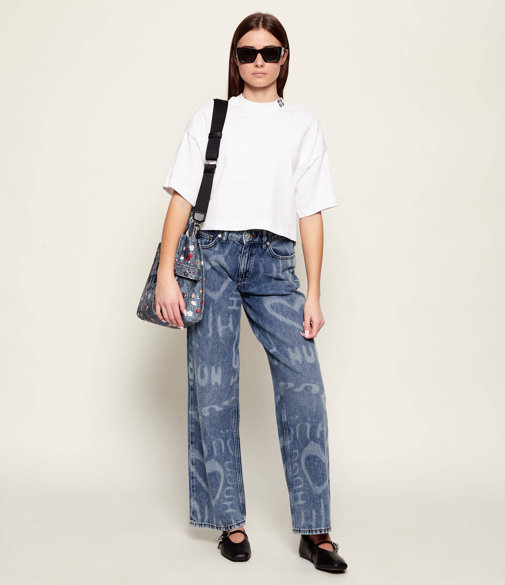 HUGO Tricou Damelody | Cropped Fit