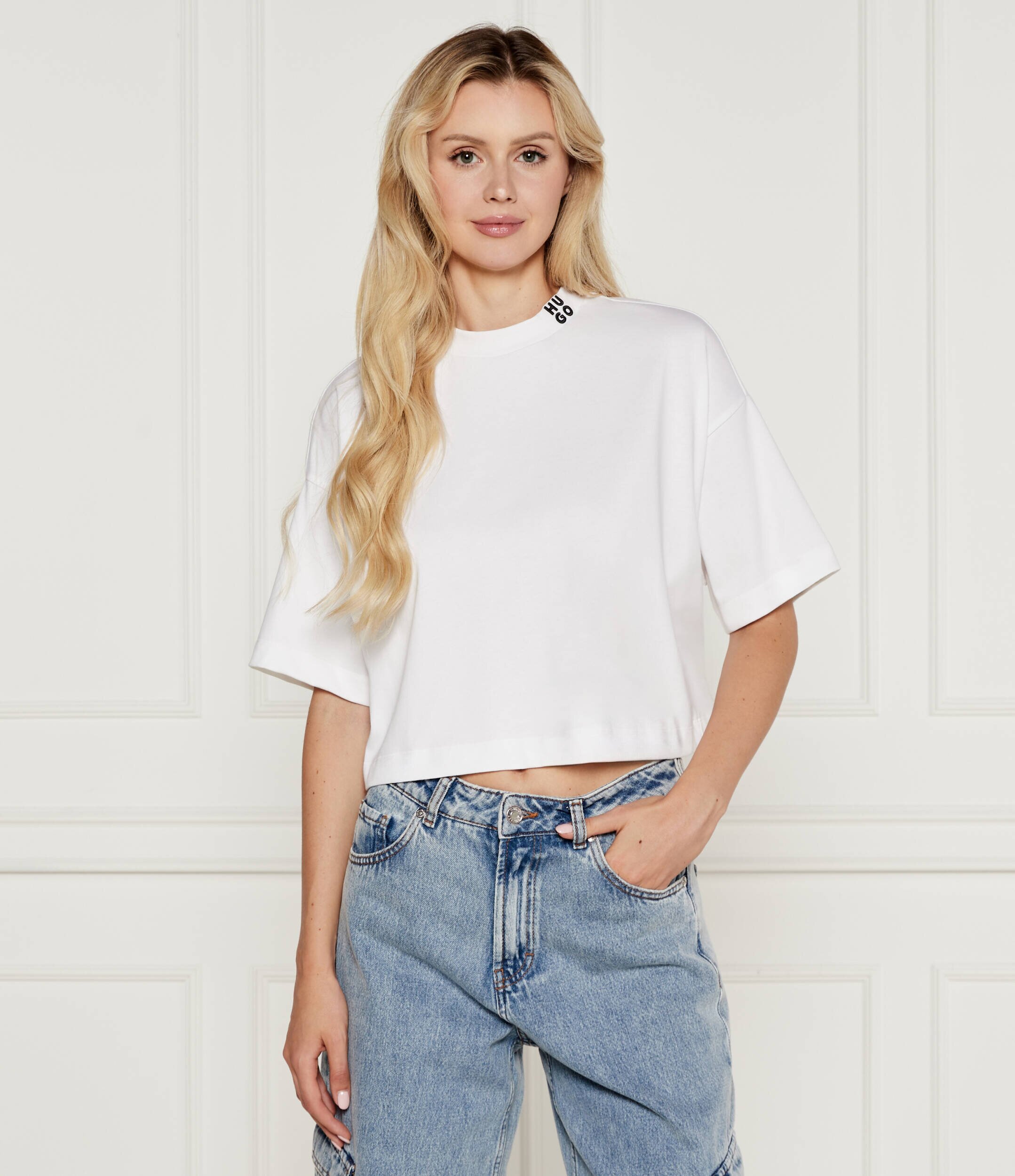 HUGO Tricou Damelody | Cropped Fit