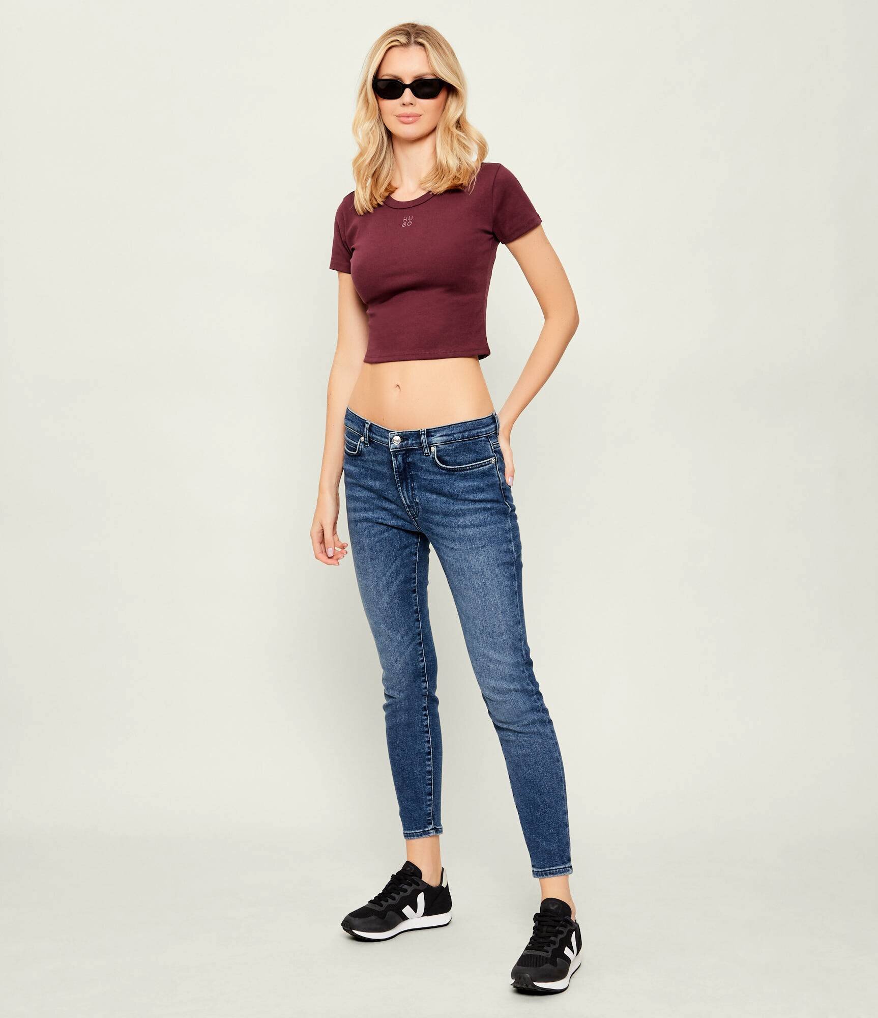 HUGO Tricou Delanor | Cropped Fit