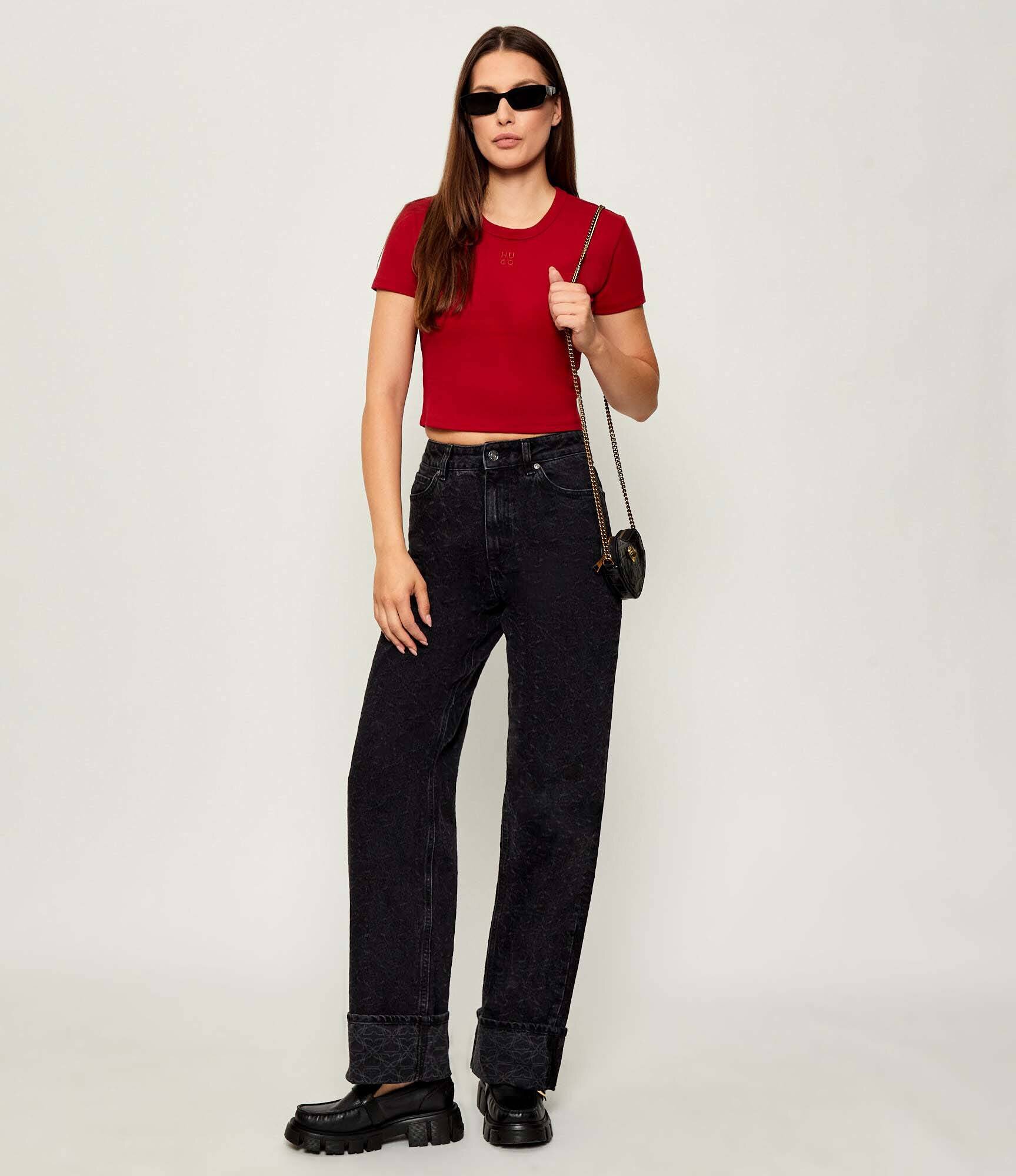 HUGO Tricou Delanor | Cropped Fit