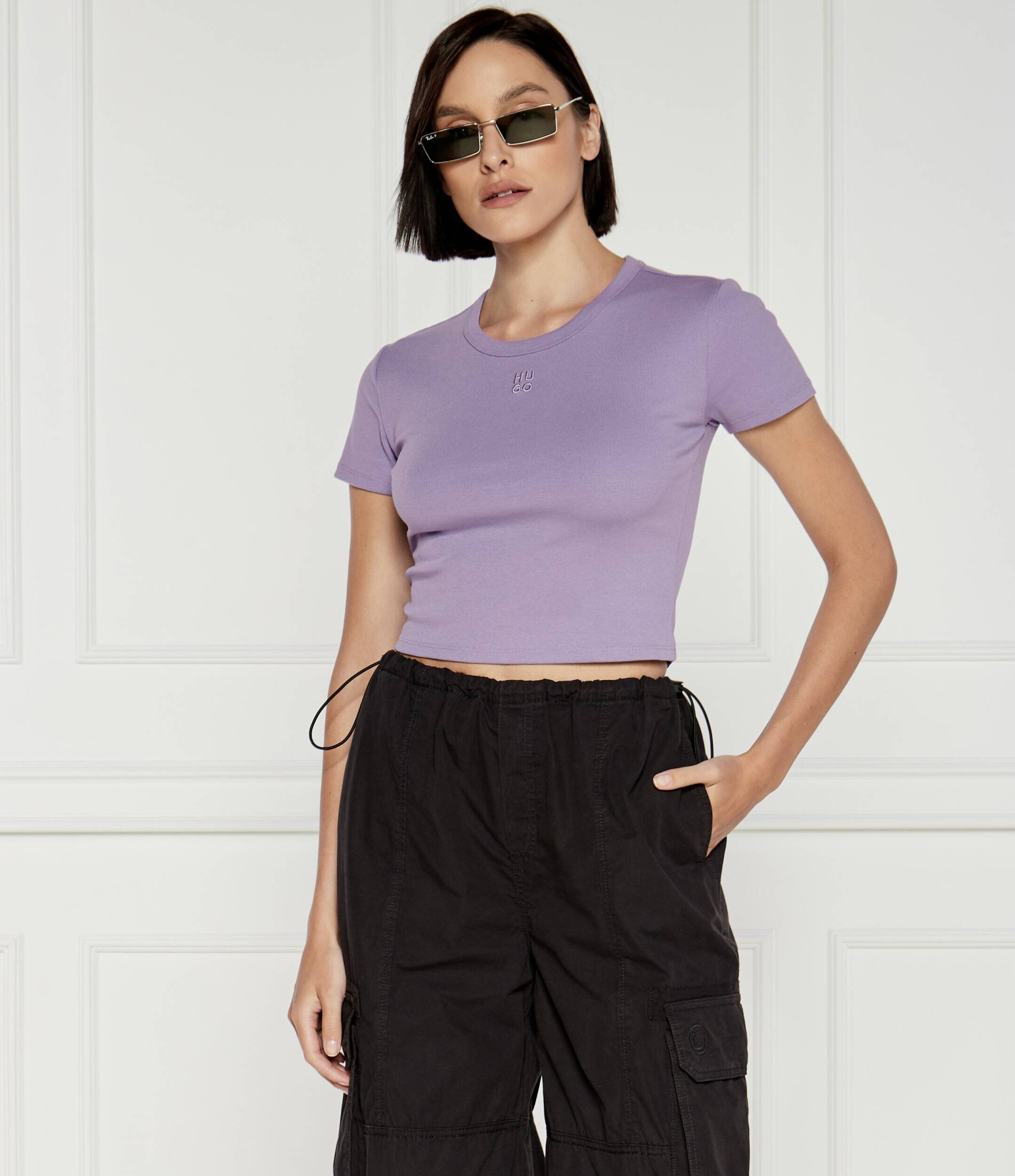 HUGO Tricou Delanor | Cropped Fit