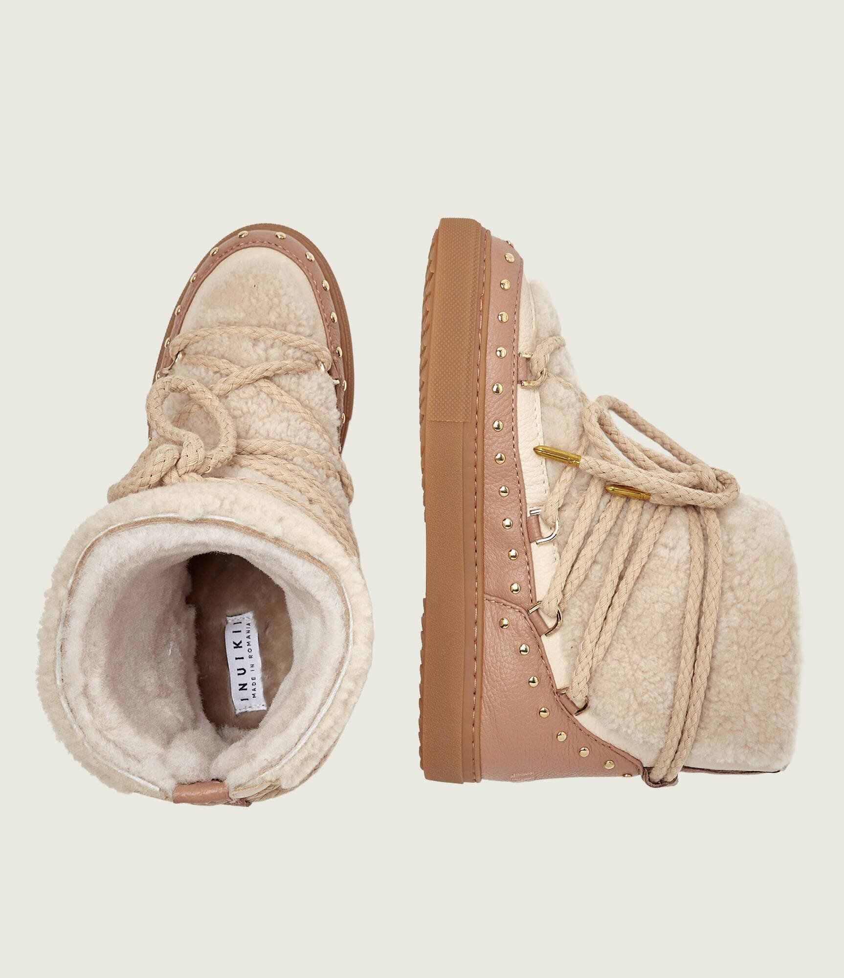 Inuikii Bocanci Curly Rock | shearling | skóra | lână