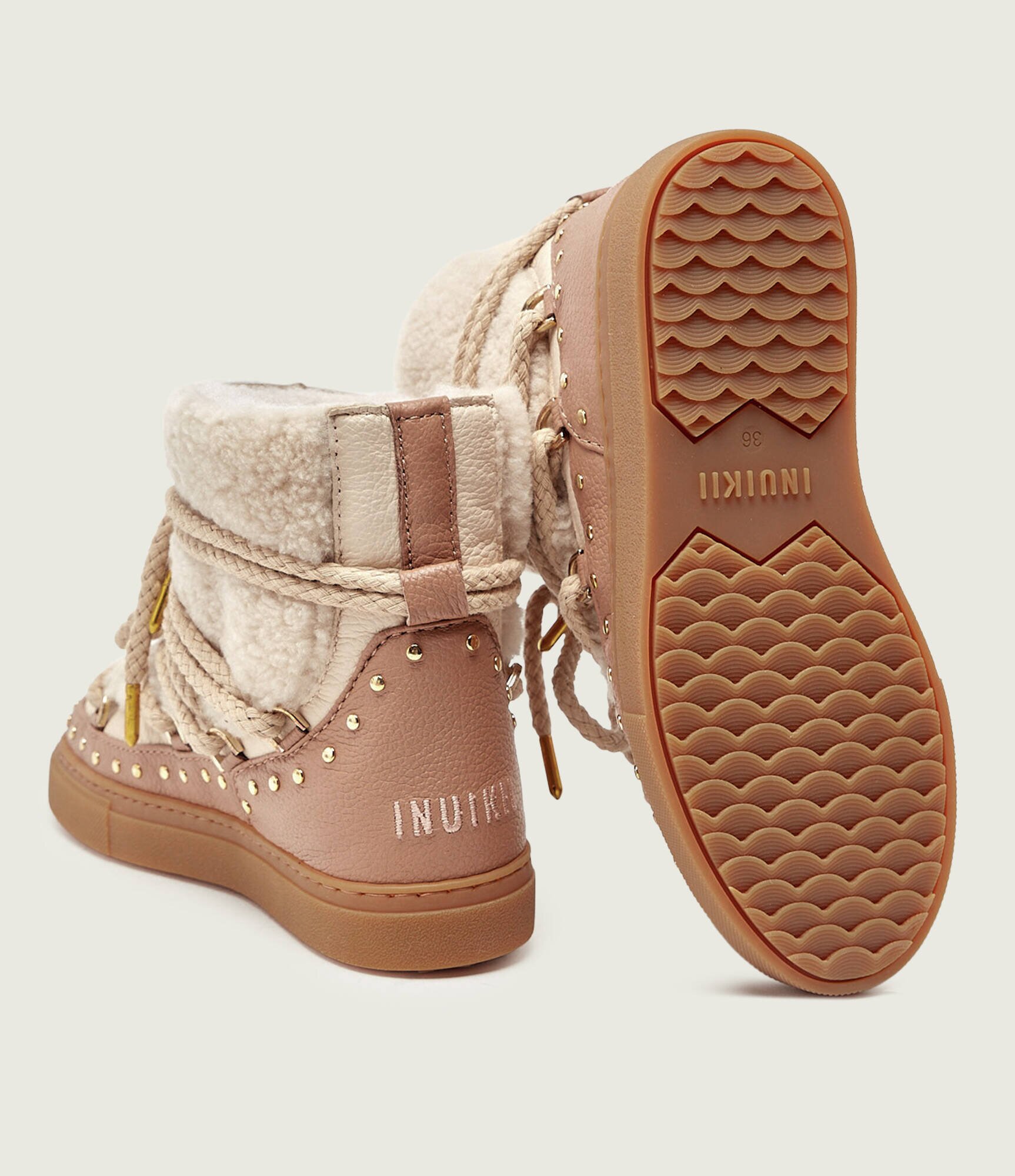Inuikii Bocanci Curly Rock | shearling | skóra | lână