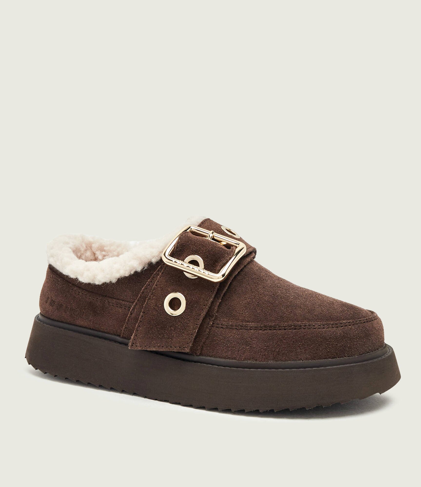Inuikii Bocanci Micro Buckle | piele întoarsă | shearling