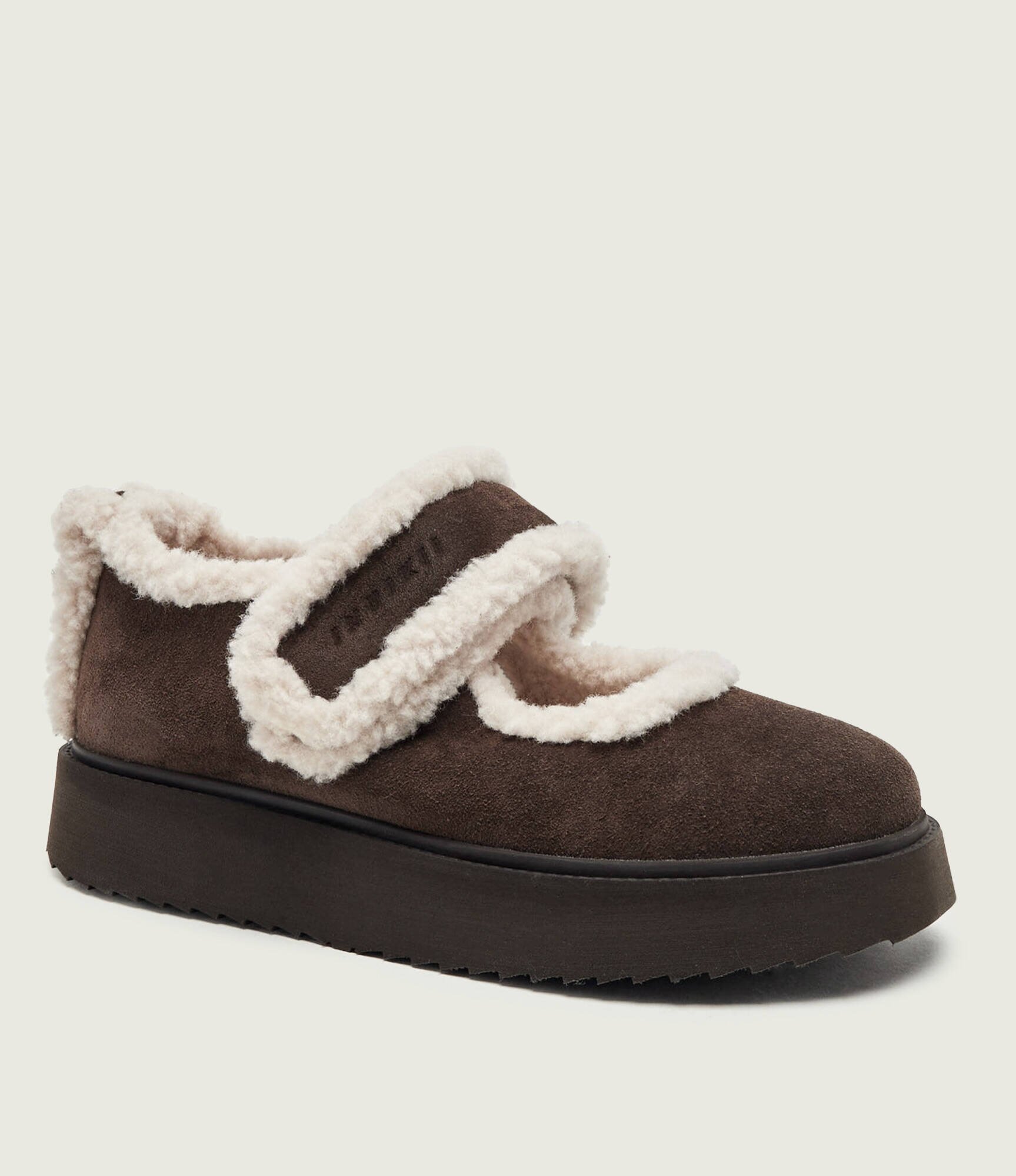 Inuikii Căptușite balerini Mary Jane | piele întoarsă | shearling