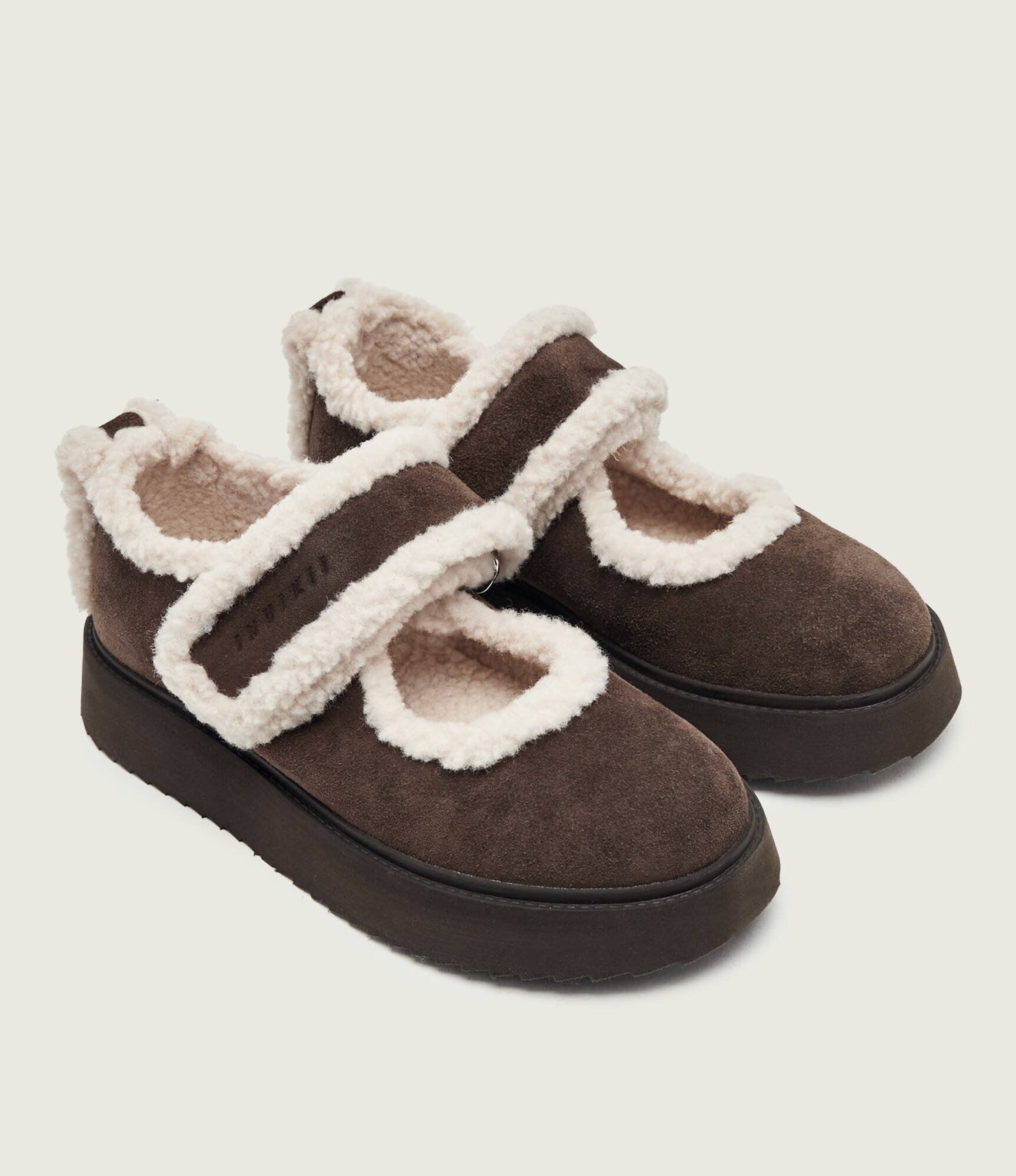Inuikii Căptușite balerini Mary Jane | piele întoarsă | shearling