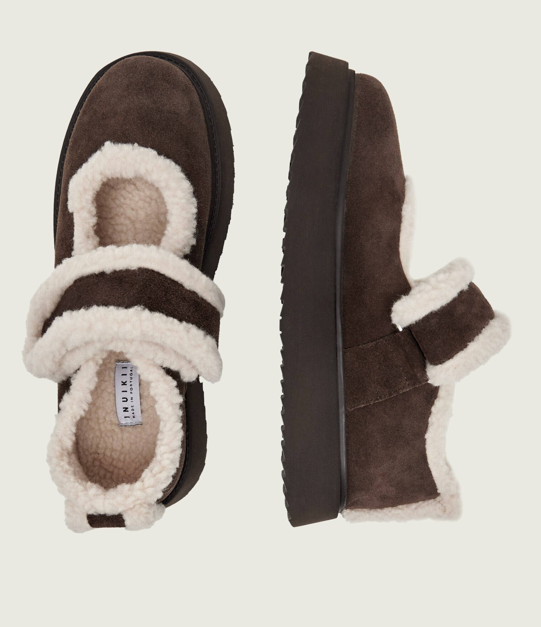 Inuikii Căptușite balerini Mary Jane | piele întoarsă | shearling