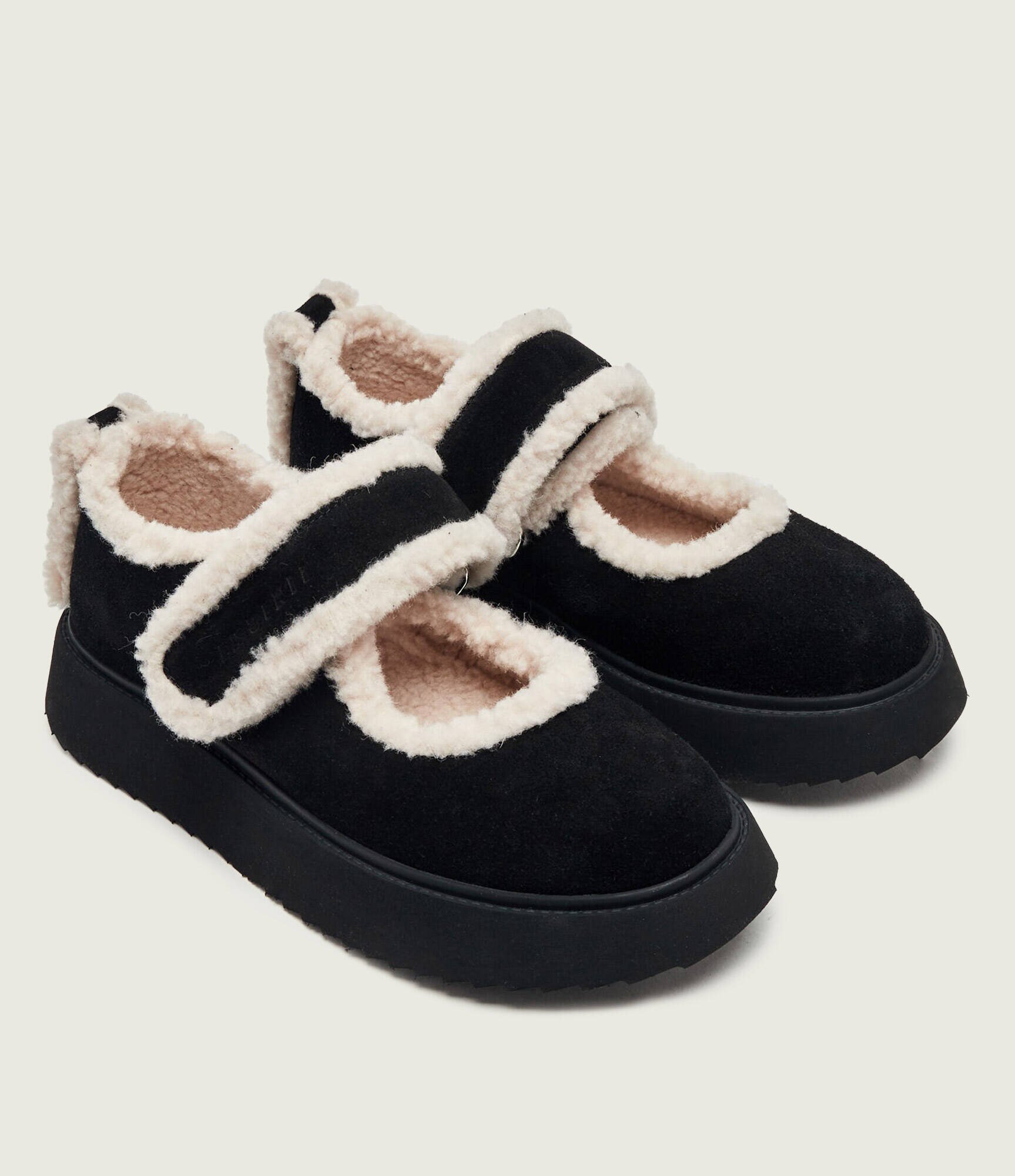 Inuikii Căptușite balerini Mary Jane | piele întoarsă | shearling