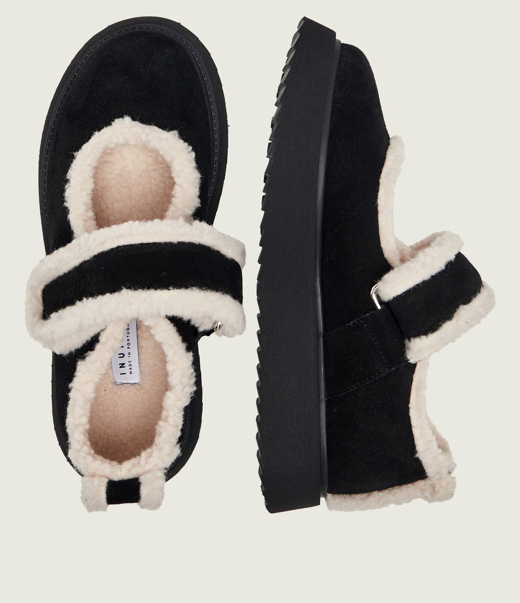Inuikii Căptușite balerini Mary Jane | piele întoarsă | shearling