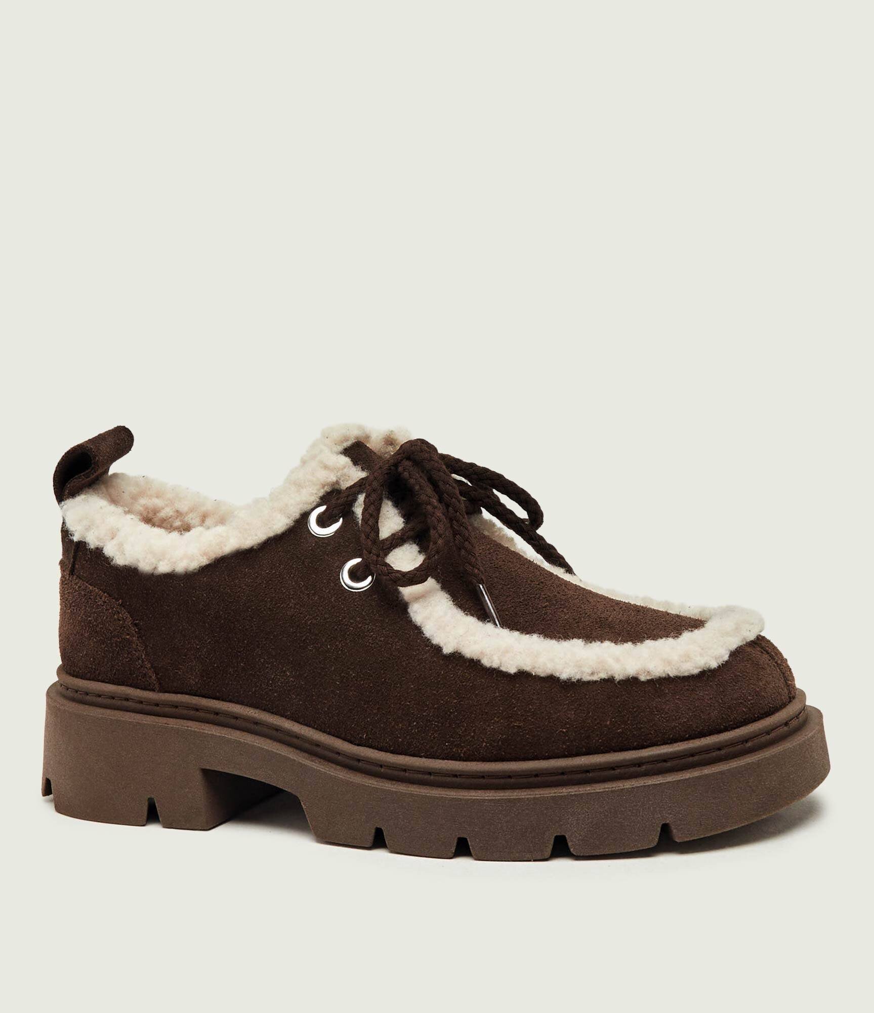 Inuikii Căptușite pantofi Mocabee Curly | shearling | piele întoarsă (zamsz) | cu adaos de lână