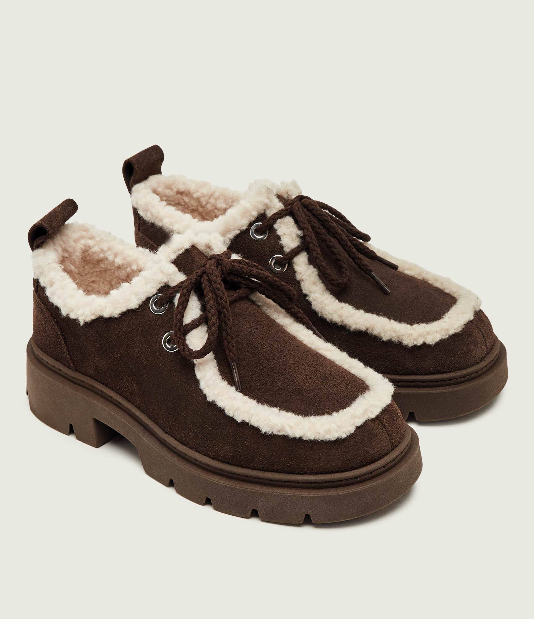 Inuikii Căptușite pantofi Mocabee Curly | shearling | piele întoarsă (zamsz) | cu adaos de lână