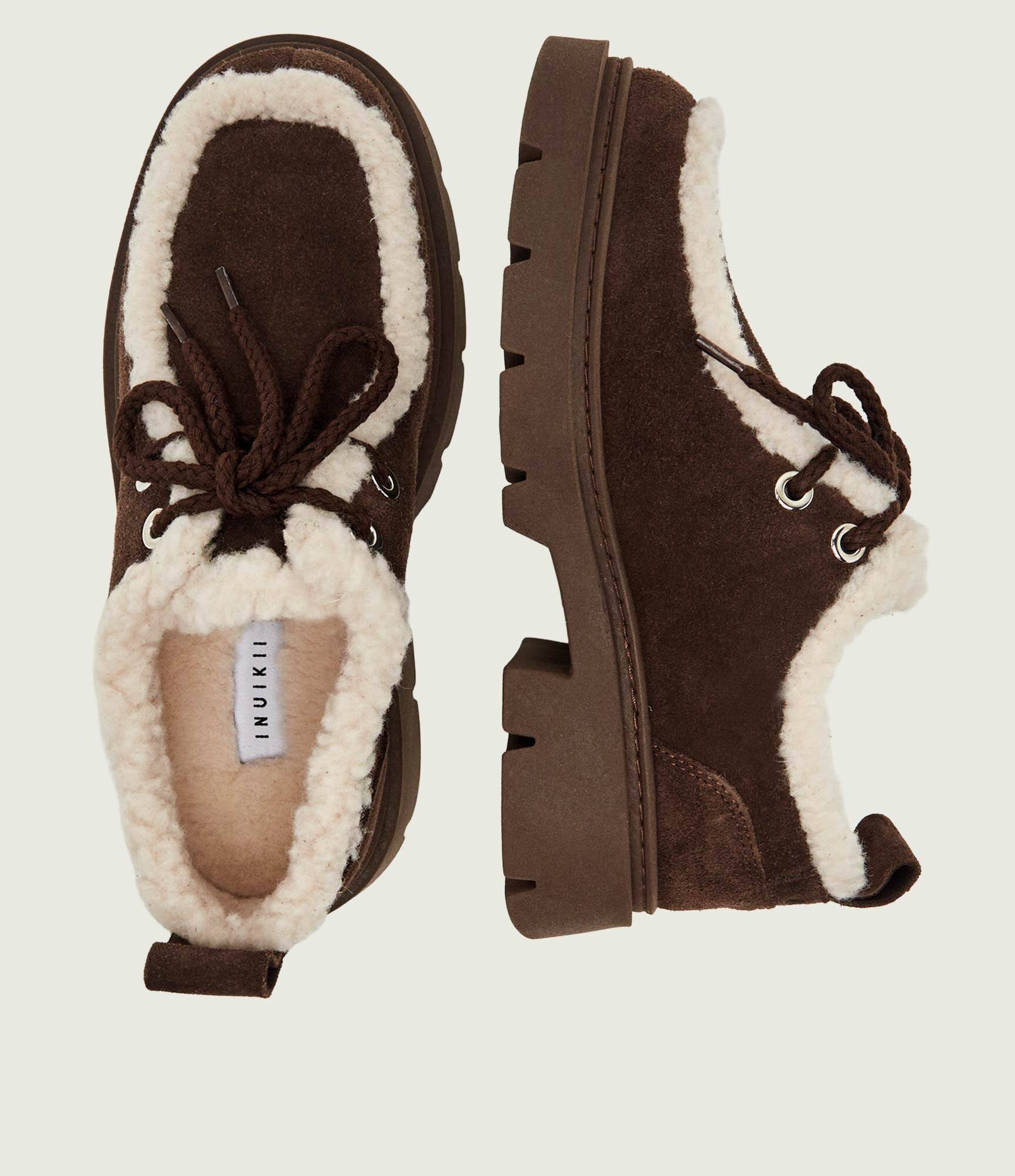 Inuikii Căptușite pantofi Mocabee Curly | shearling | piele întoarsă (zamsz) | cu adaos de lână