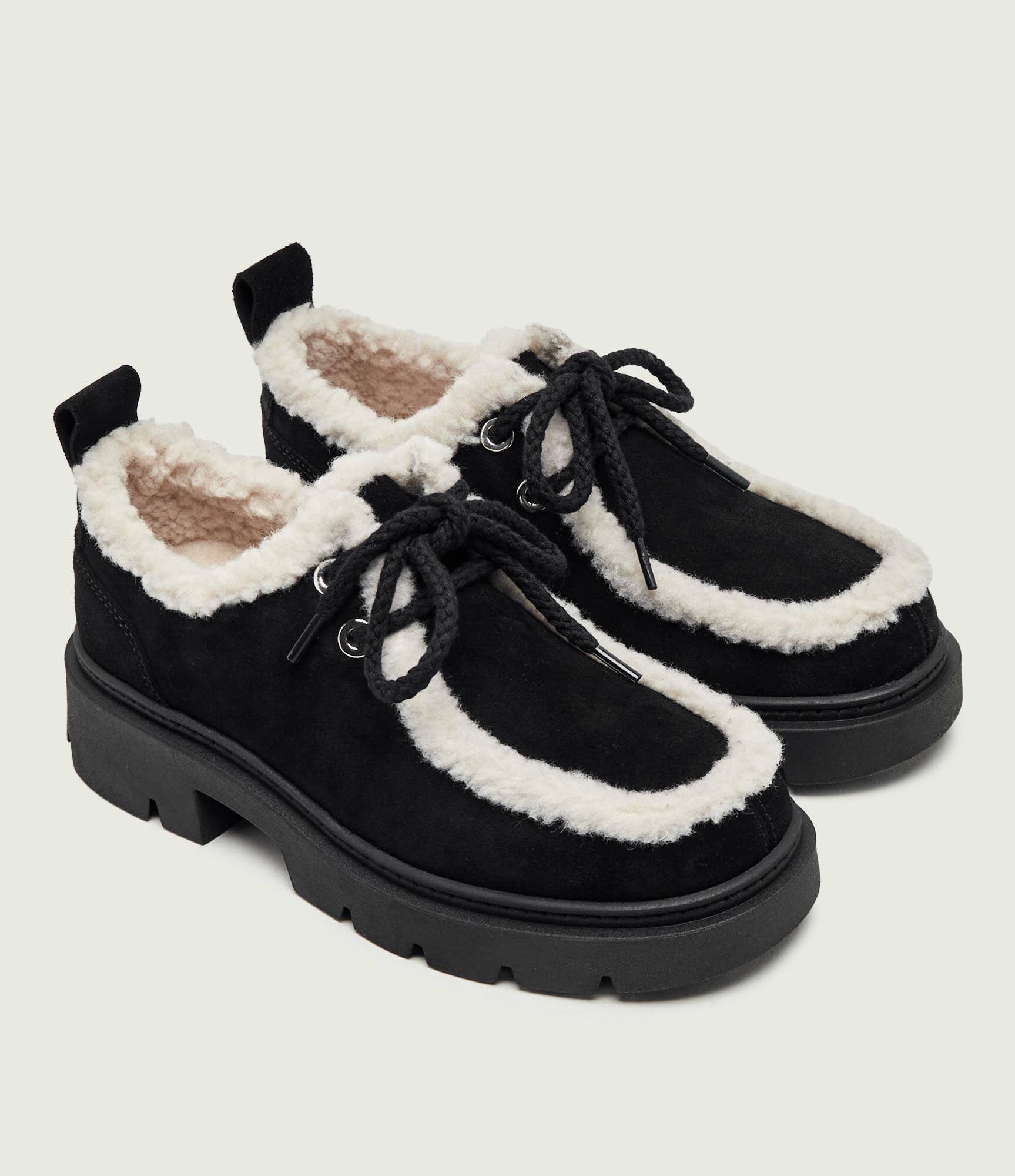 Inuikii Căptușite pantofi Mocabee Curly | shearling | piele întoarsă (zamsz) | cu adaos de lână