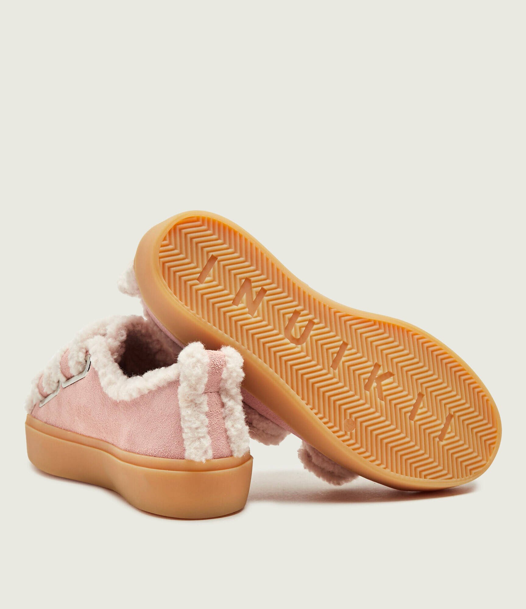 Inuikii Căptușite sneakers Low Velcro Pastelle | piele întoarsă (zamsz) | cu adaos de lână | shearling