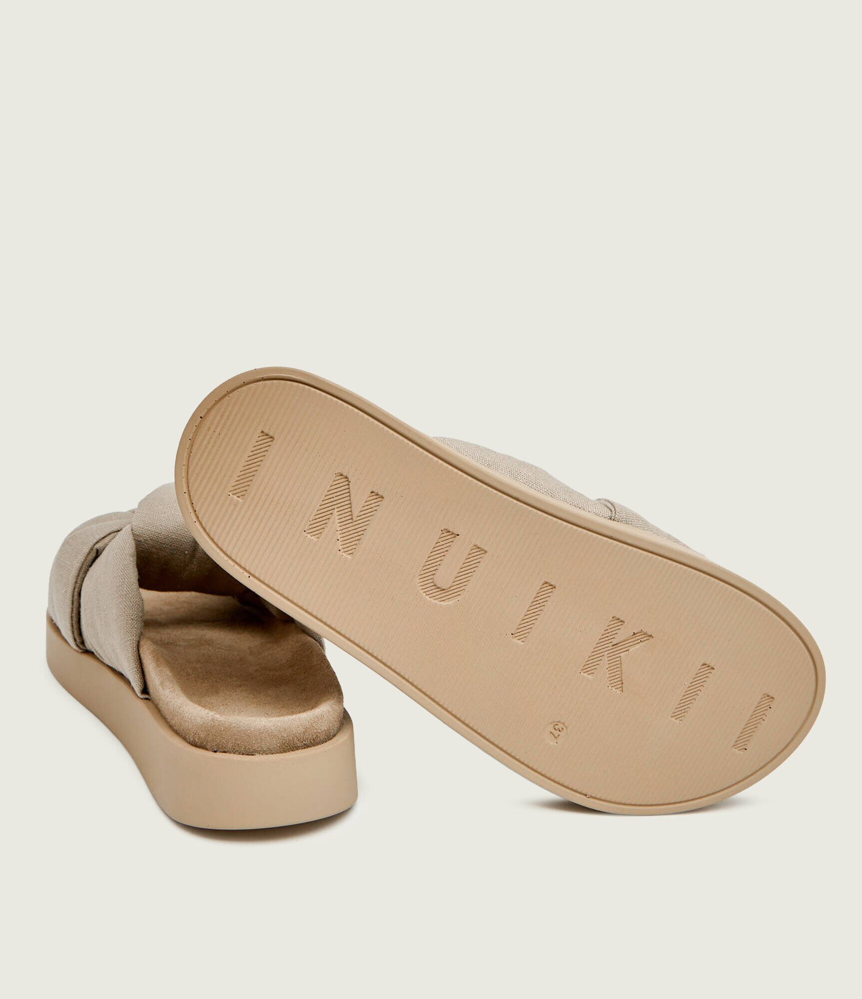 Inuikii De in șlapi Oversized Linen Knot | piele întoarsă