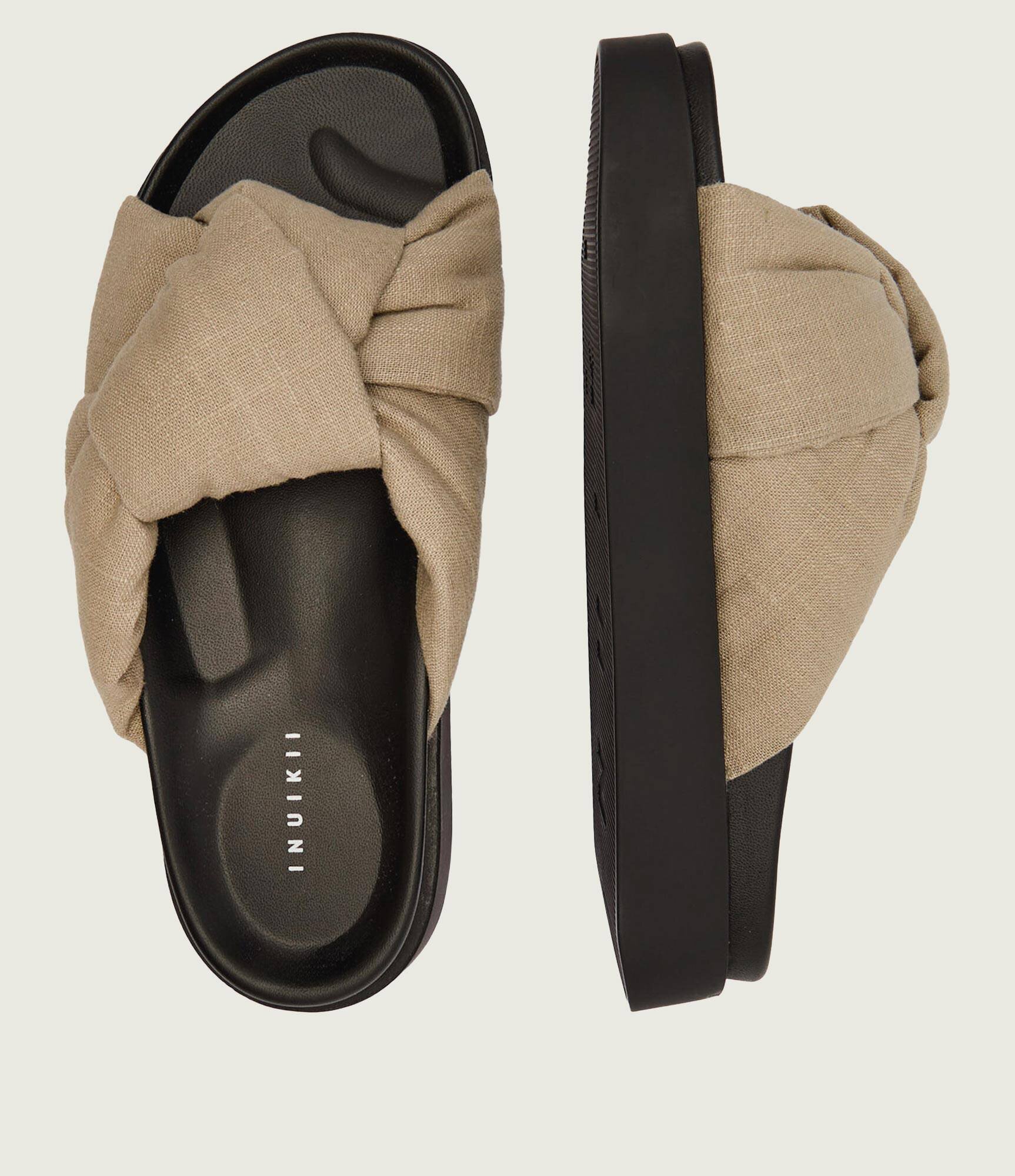 Inuikii De in șlapi Oversized Linen Knot | piele întoarsă