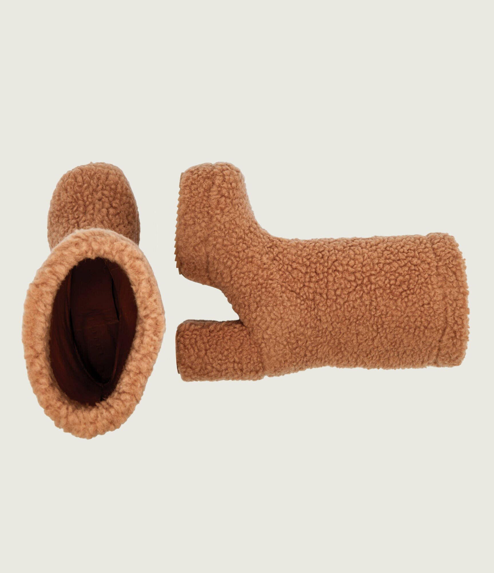Inuikii De lână cizme cu toc Curly High cu adaos de piele