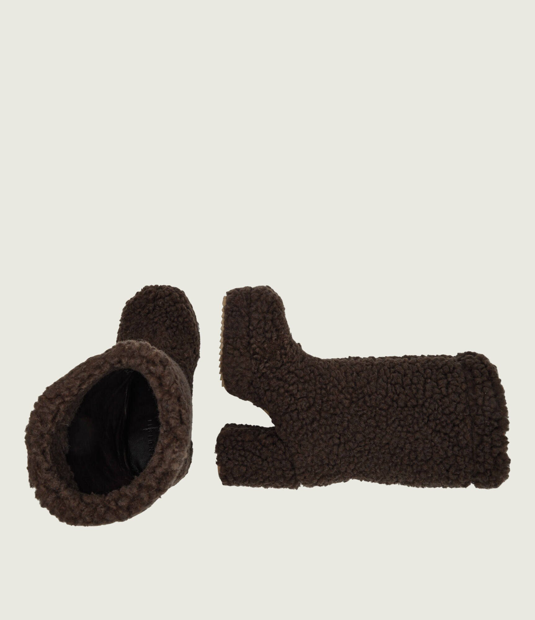 Inuikii De lână cizme cu toc CURLY HIGH cu adaos de piele | shearling