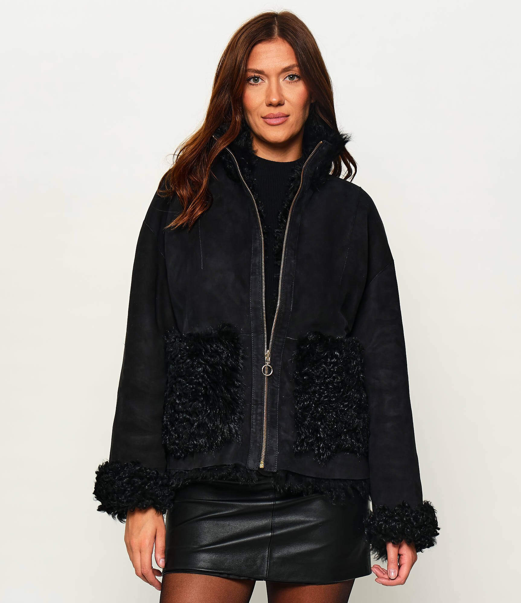 Inuikii De piele cu două fețe cojoc | regular fit | shearling
