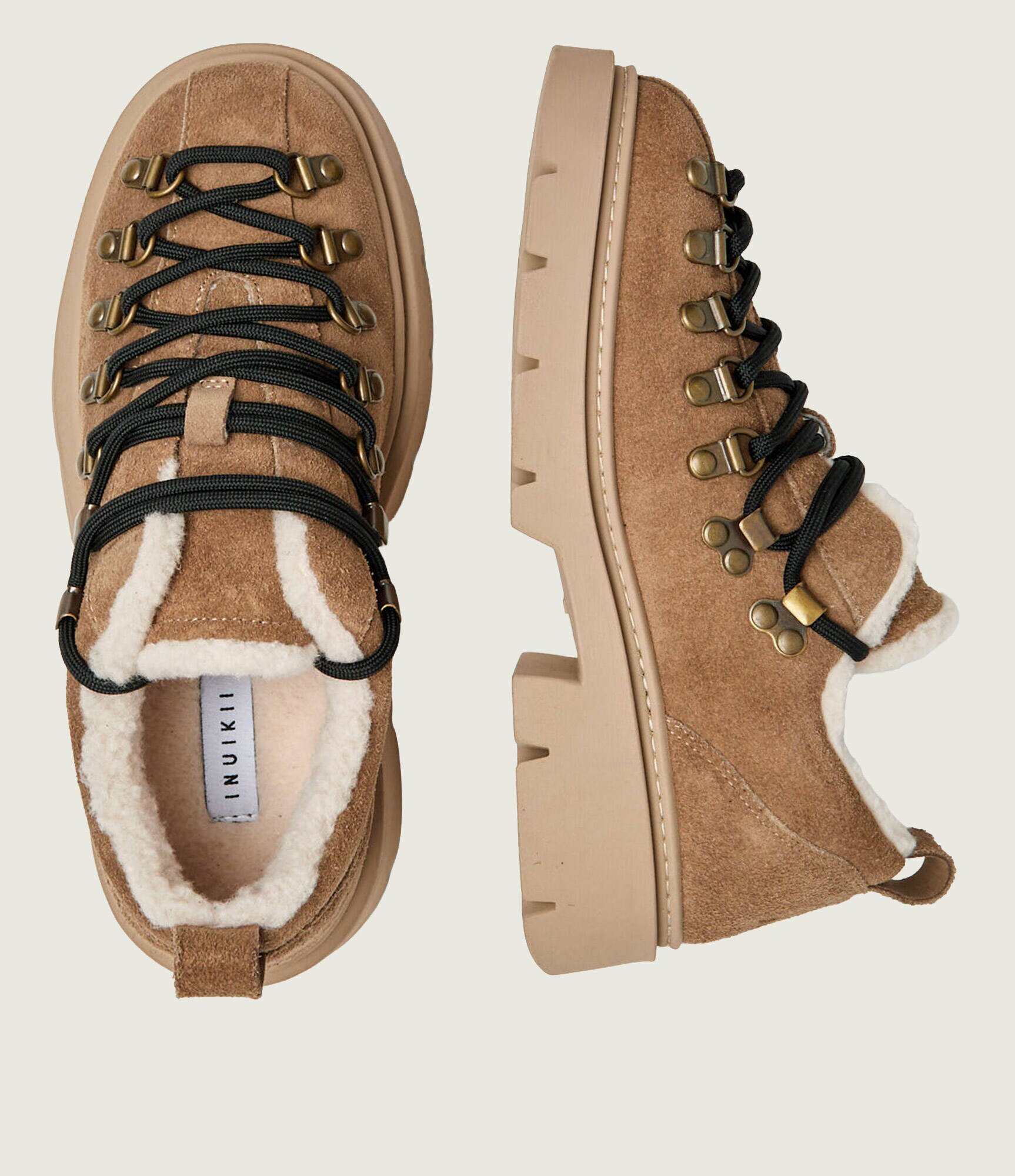Inuikii Pantofi Echo Low | shearling | piele întoarsă (zamsz) | cu adaos de lână