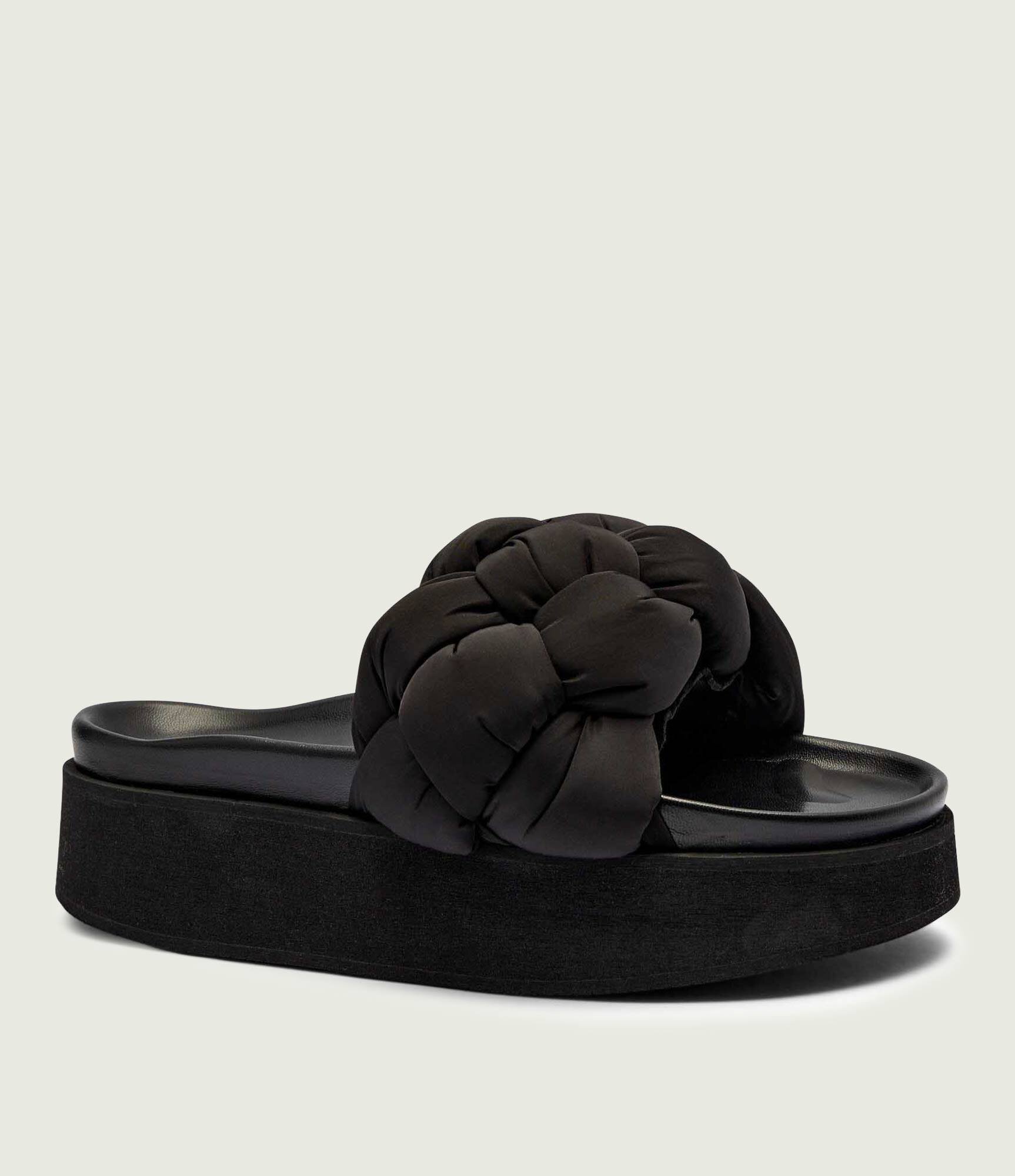Inuikii Șlapi Puffer Braided cu adaos de piele