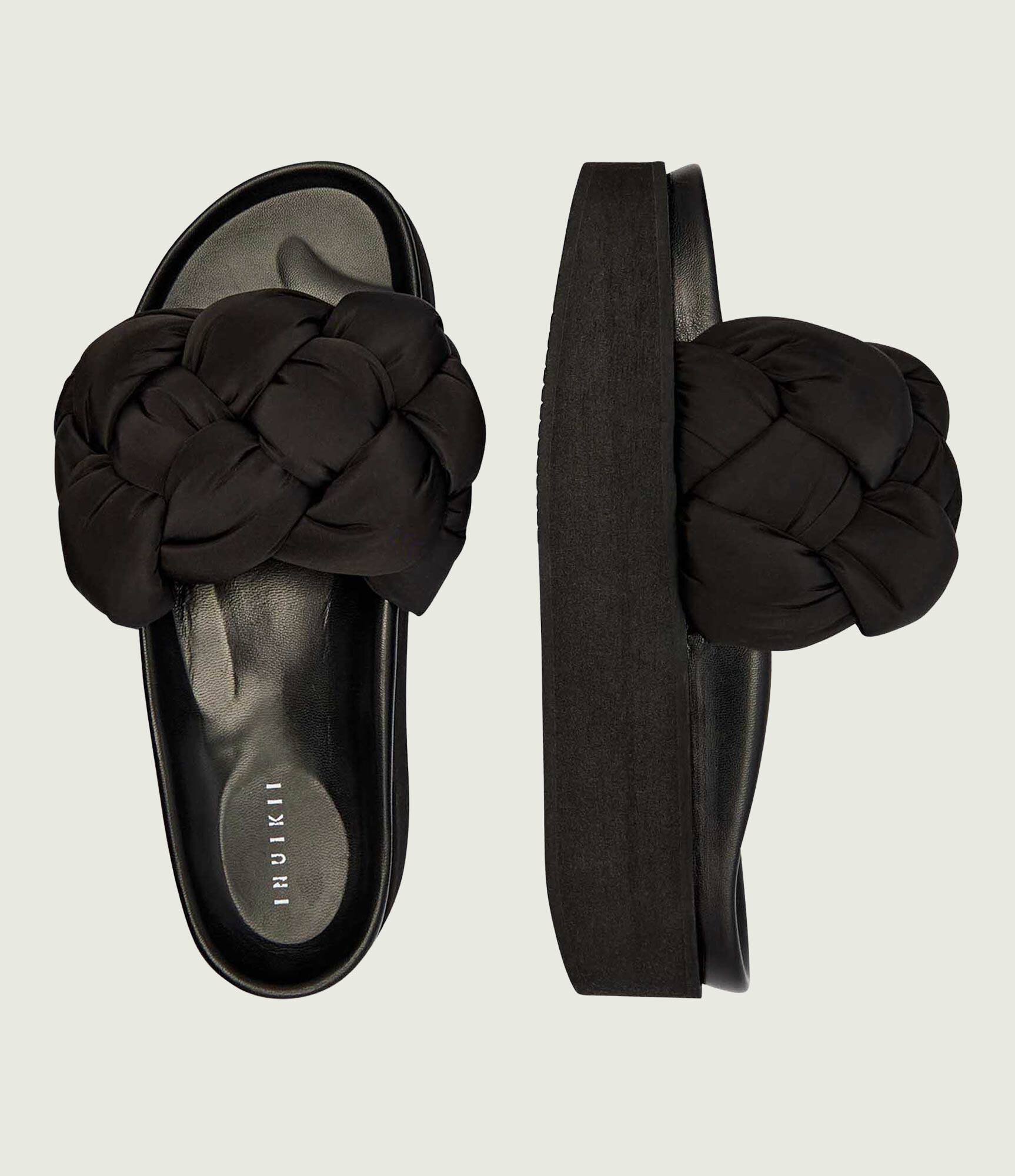 Inuikii Șlapi Puffer Braided cu adaos de piele