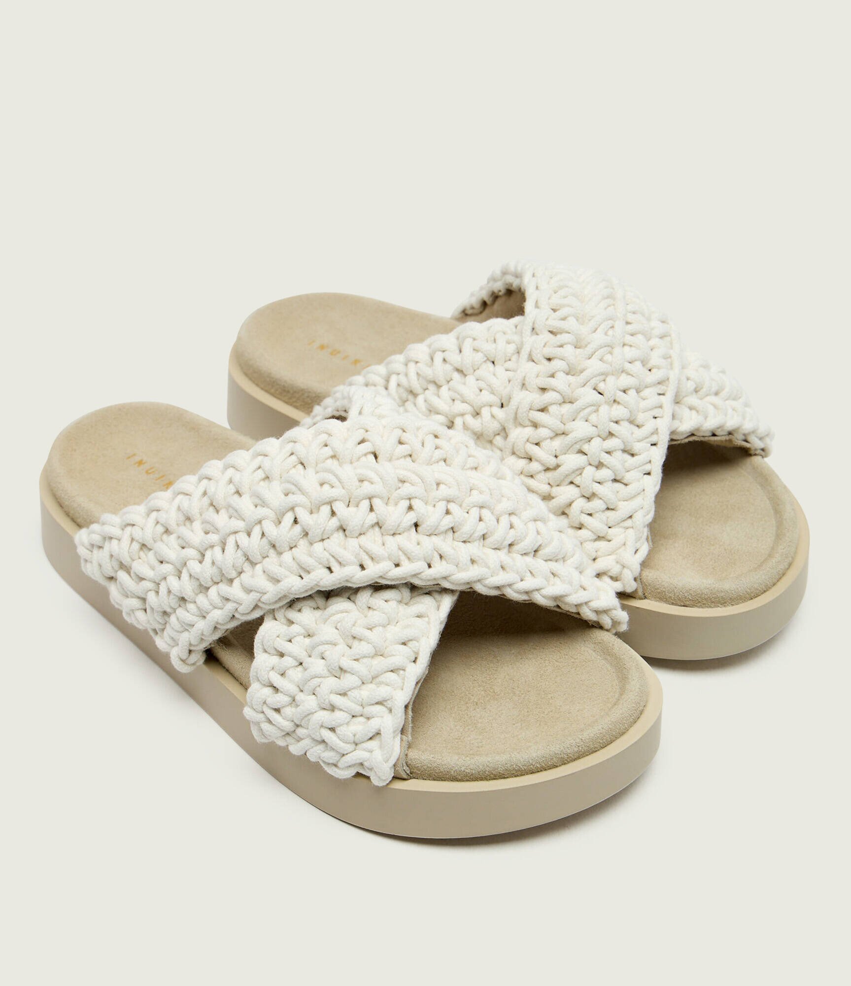 Inuikii Șlapi WOVEN | piele întoarsă