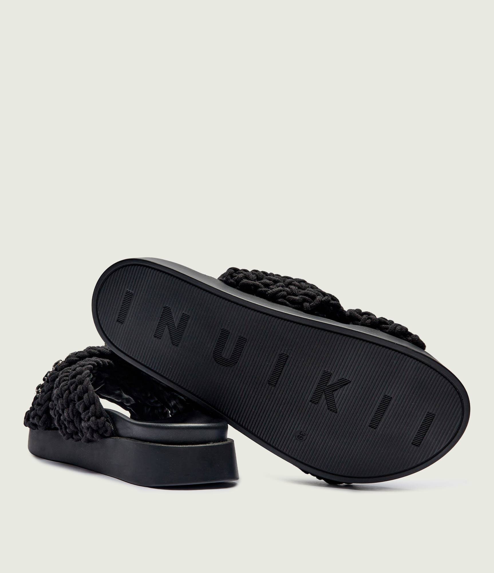 Inuikii Șlapi WOVEN STONES cu adaos de piele