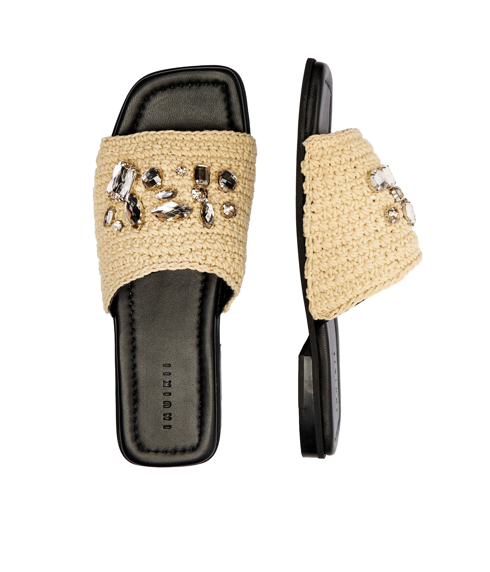Inuikii Șlapi Woven Strap Stones cu adaos de piele