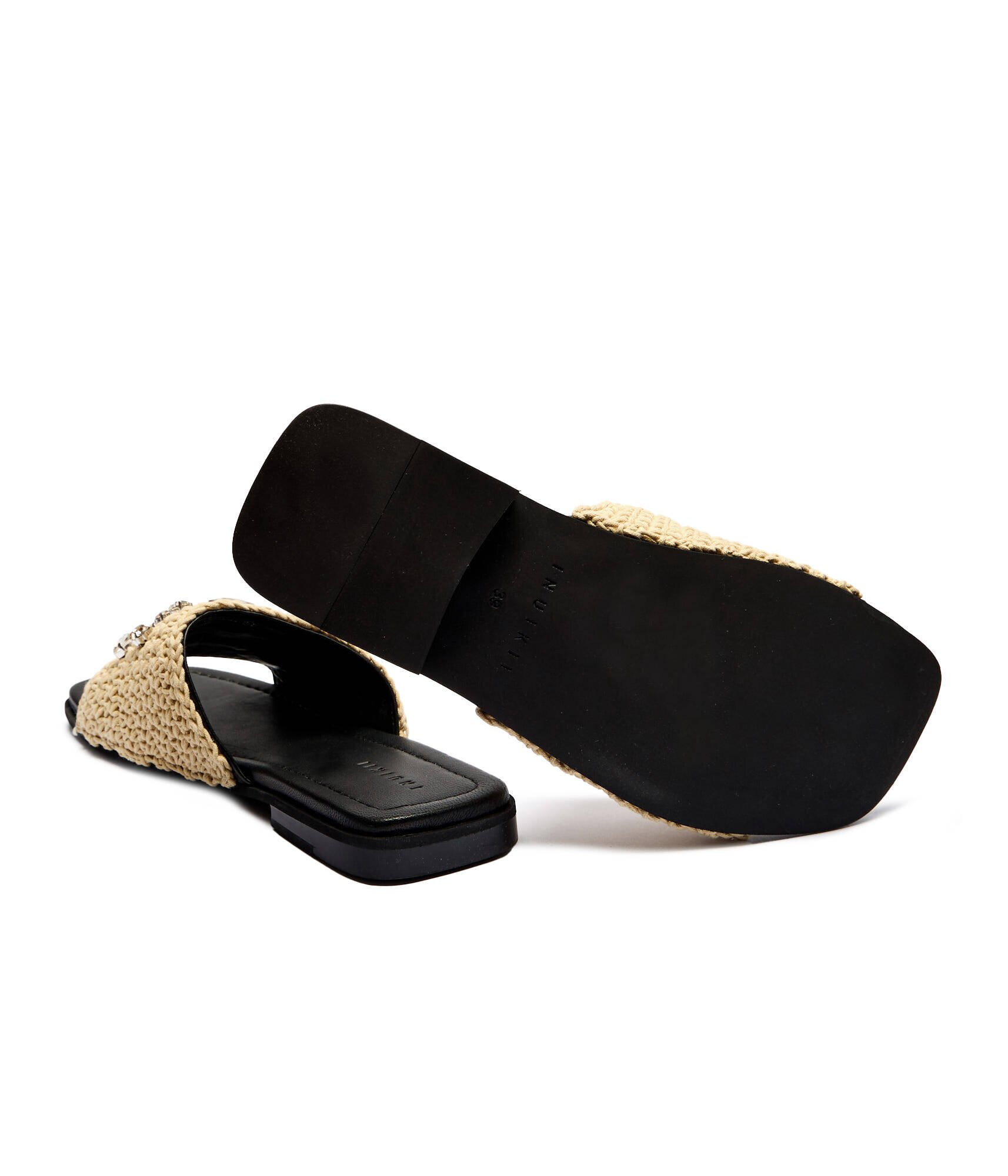 Inuikii Șlapi Woven Strap Stones cu adaos de piele