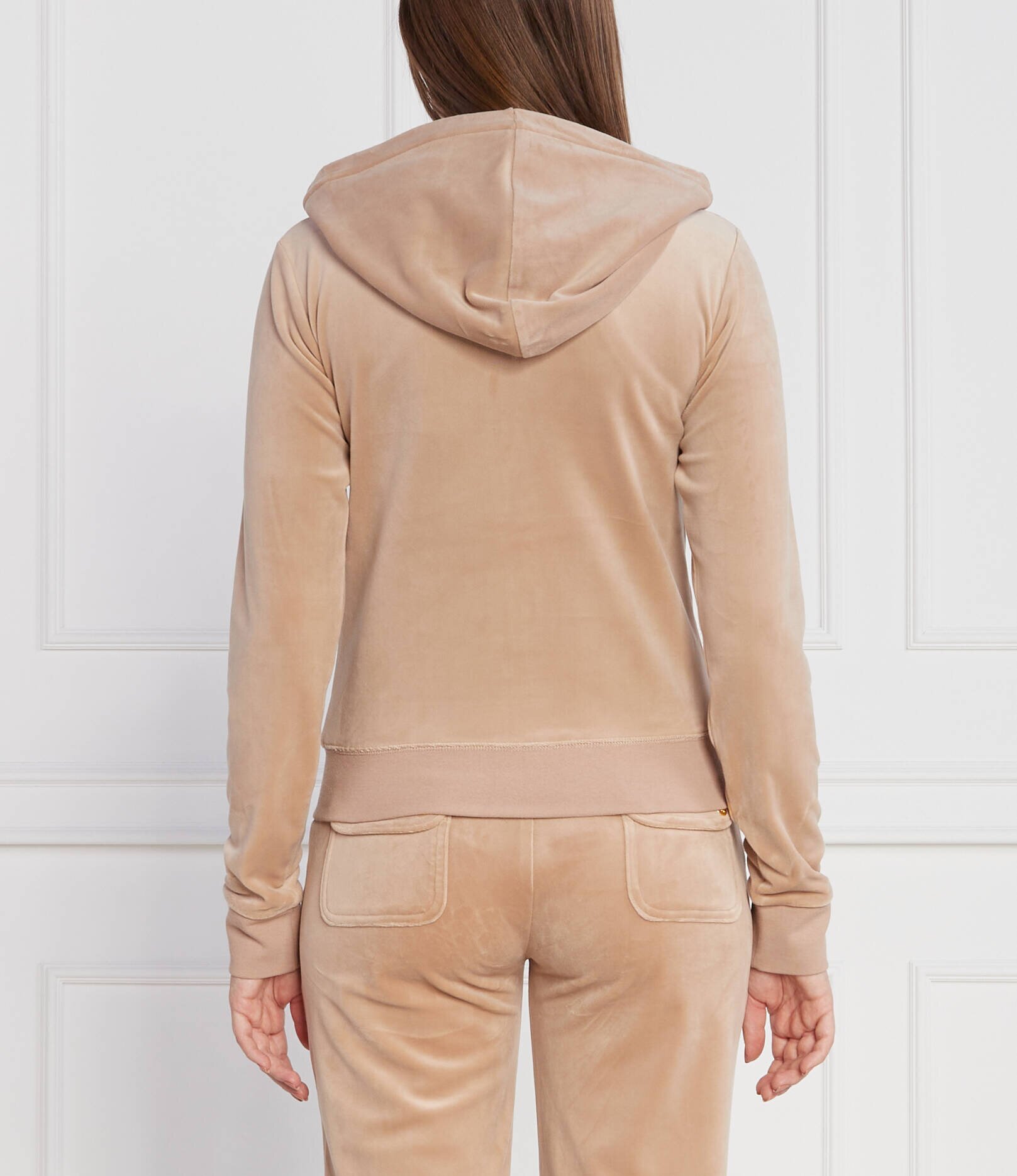 Juicy Couture Hanorac Robertson Classic Velour Zip Trough Hoodie GOLD HW | Regular Fit