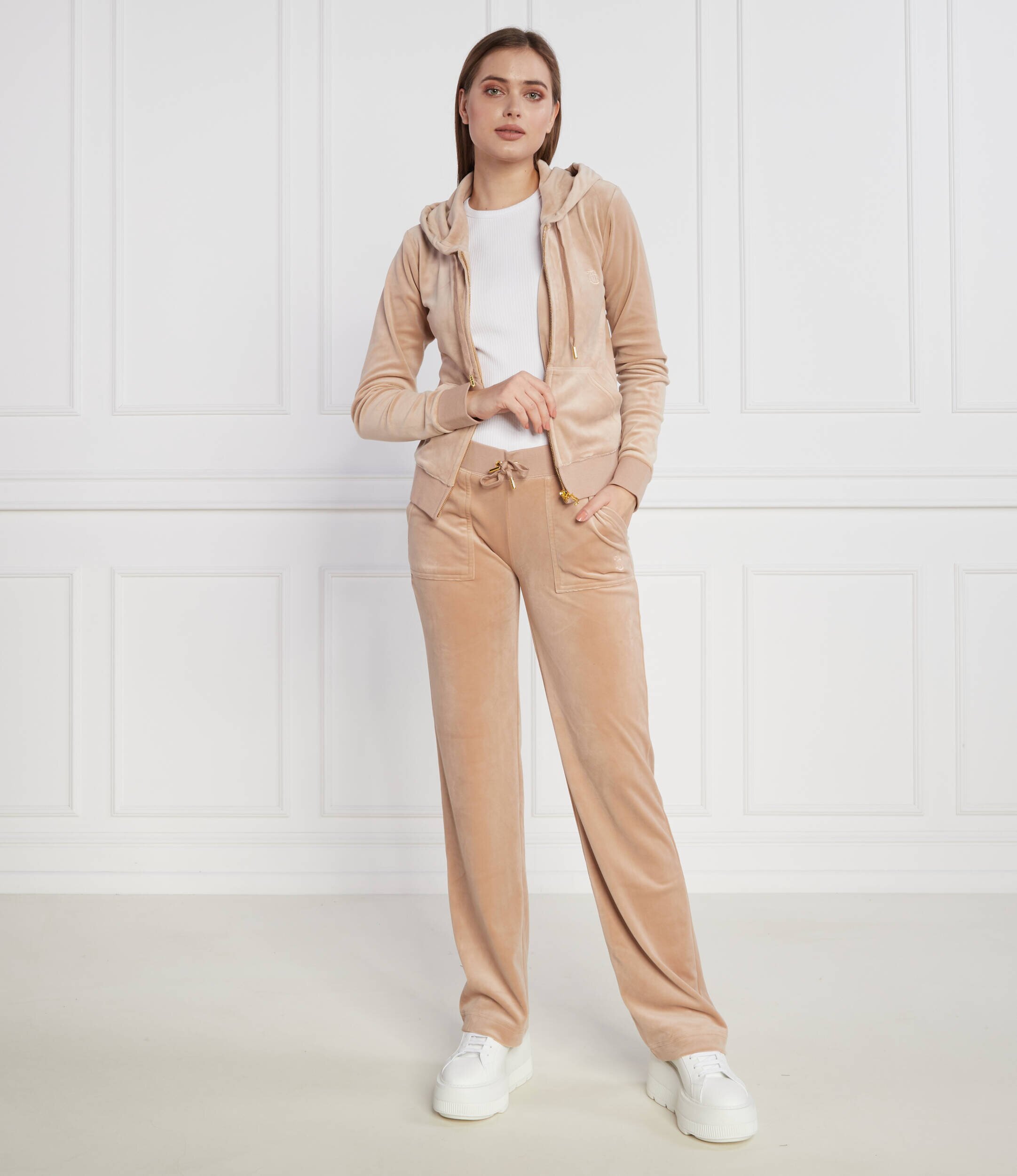 Juicy Couture Pantaloni de trening Del Ray Classic Velour Pant Pocket Design GOLD HW | Regular Fit
