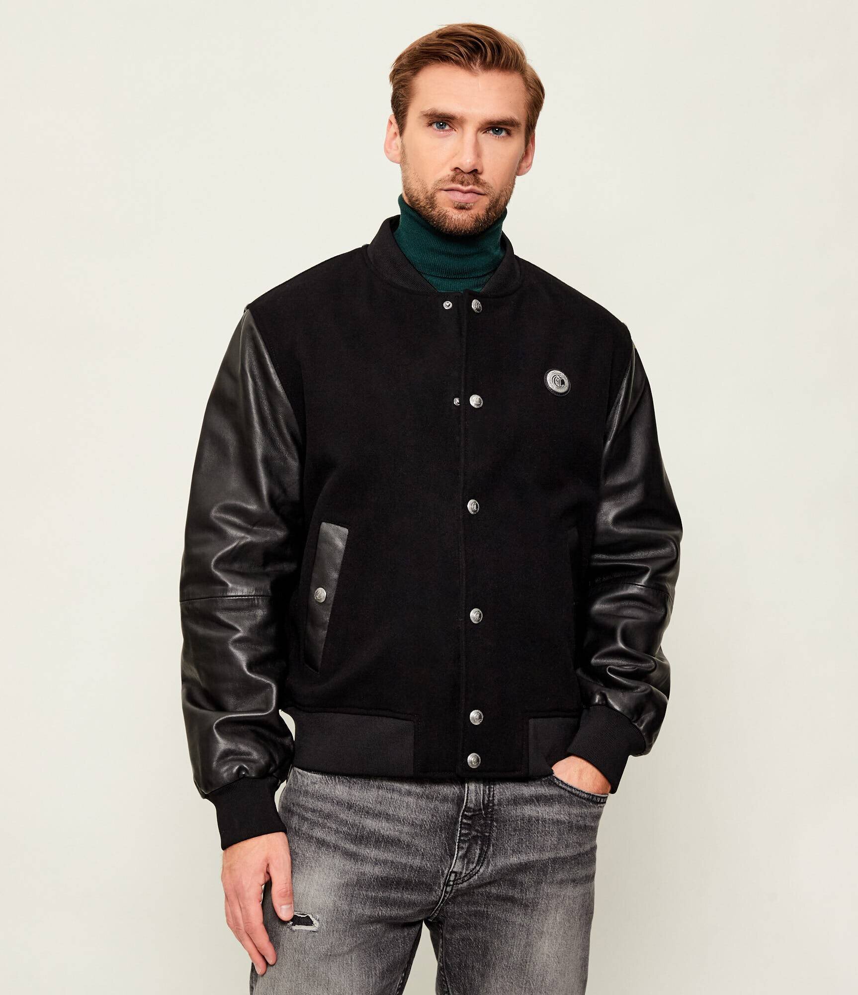Just Cavalli De lână geacă bomber | regular fit cu adaos de piele