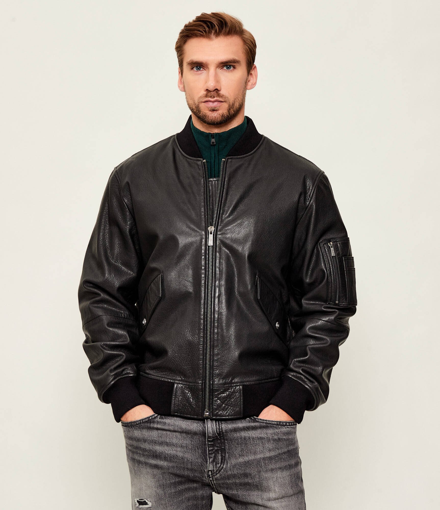 Just Cavalli Geacă de piele bomber | regular fit