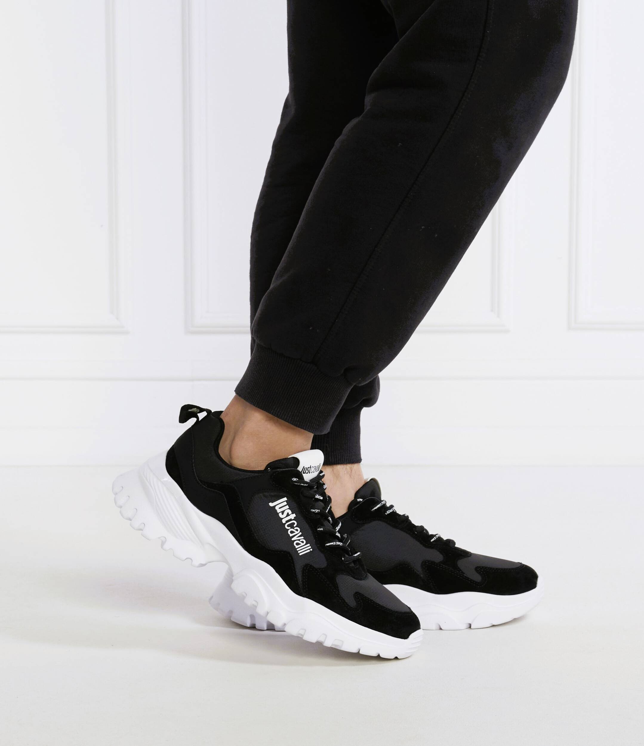 Just Cavalli Sneakers cu adaos de piele
