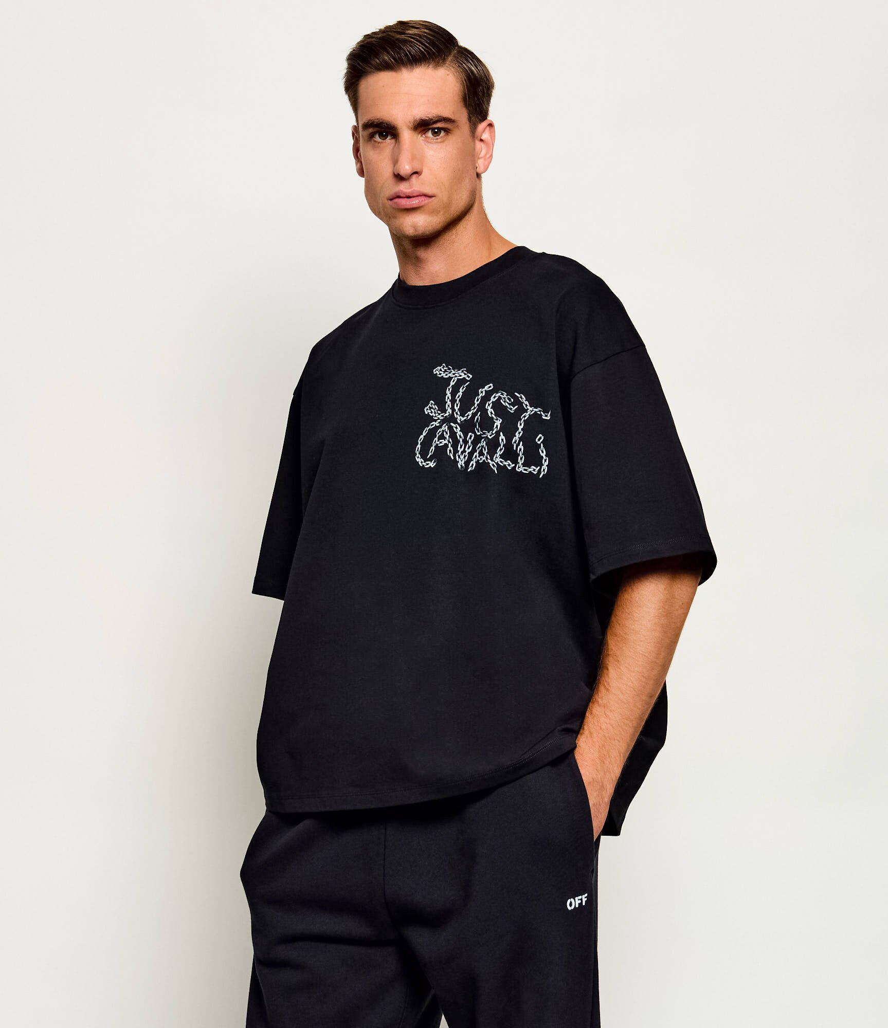 Just Cavalli Tricou Chain Leopard | Oversize fit