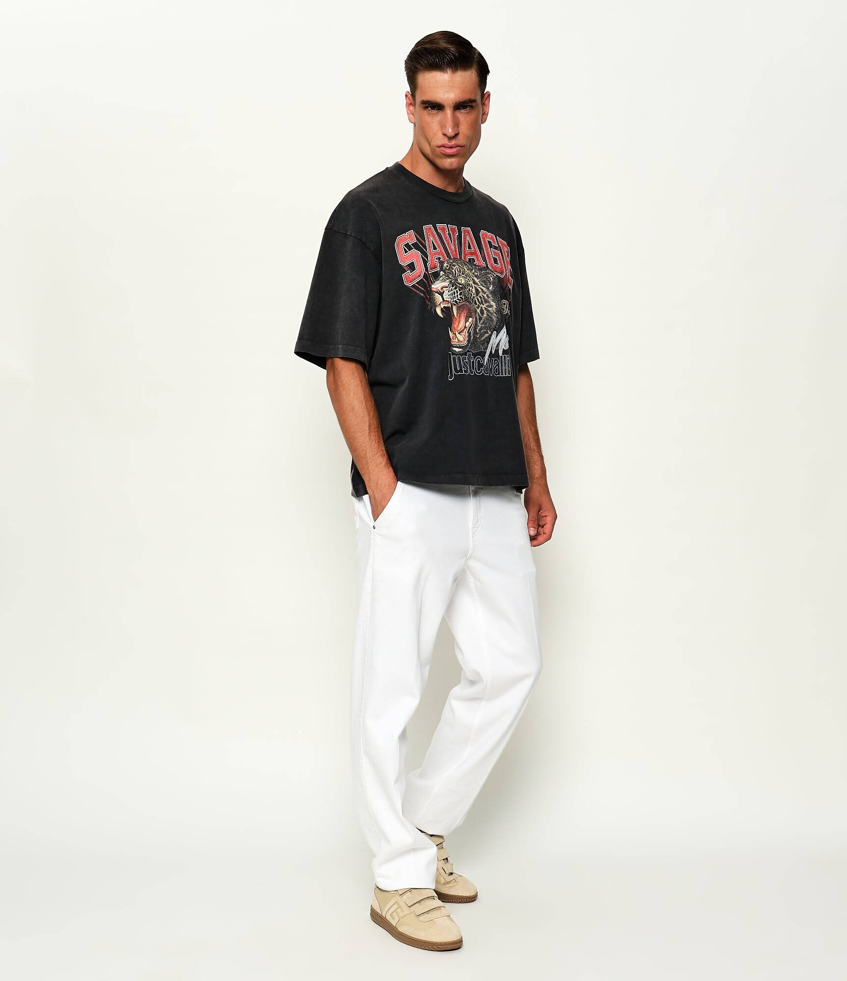 Just Cavalli Tricou Savage Leopard | Oversize fit
