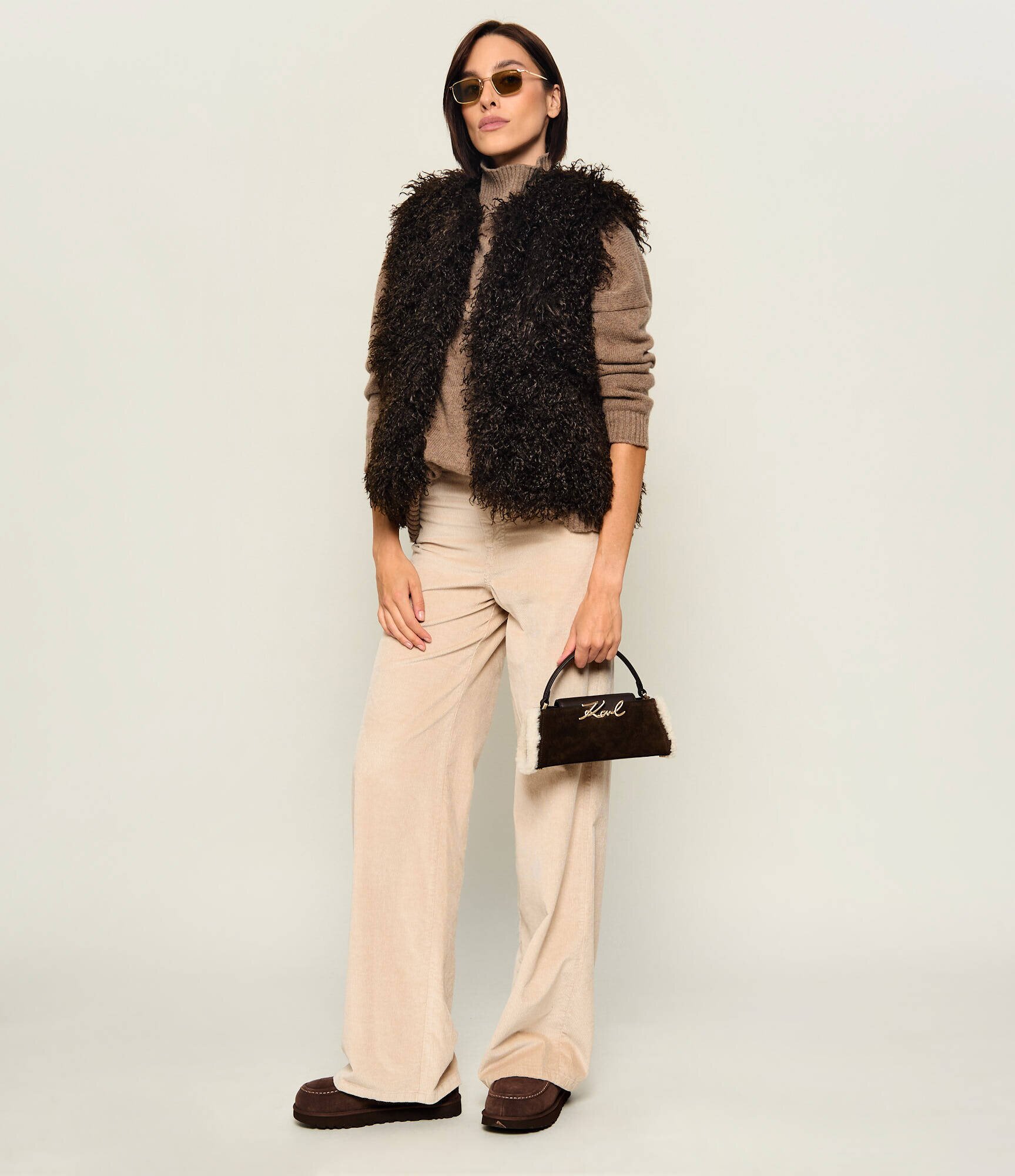Karl Lagerfeld Cufăr K/Signature | piele întoarsă | shearling