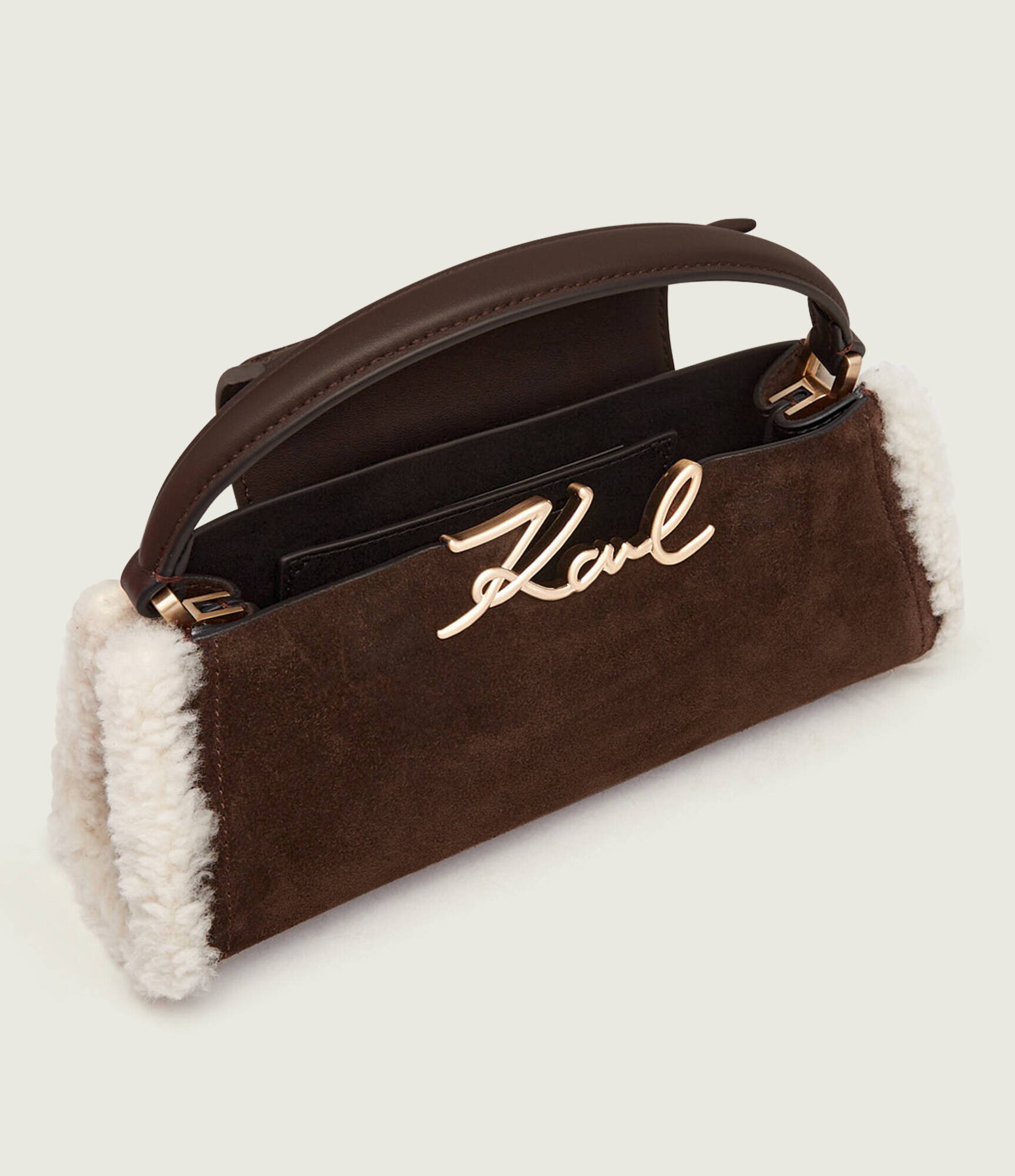 Karl Lagerfeld Cufăr K/Signature | piele întoarsă | shearling