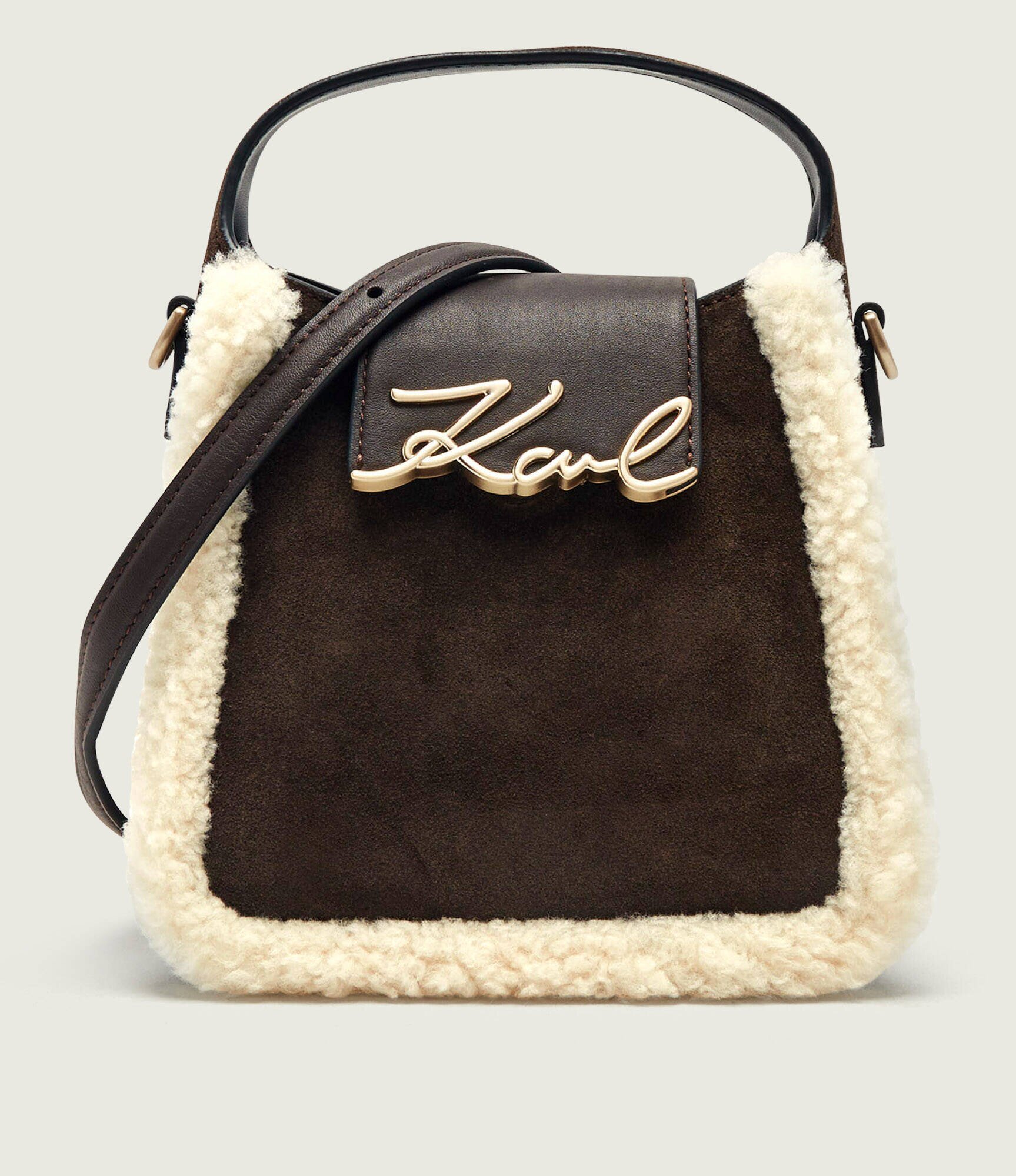 Karl Lagerfeld Cufăr K/Signature | piele întoarsă | shearling