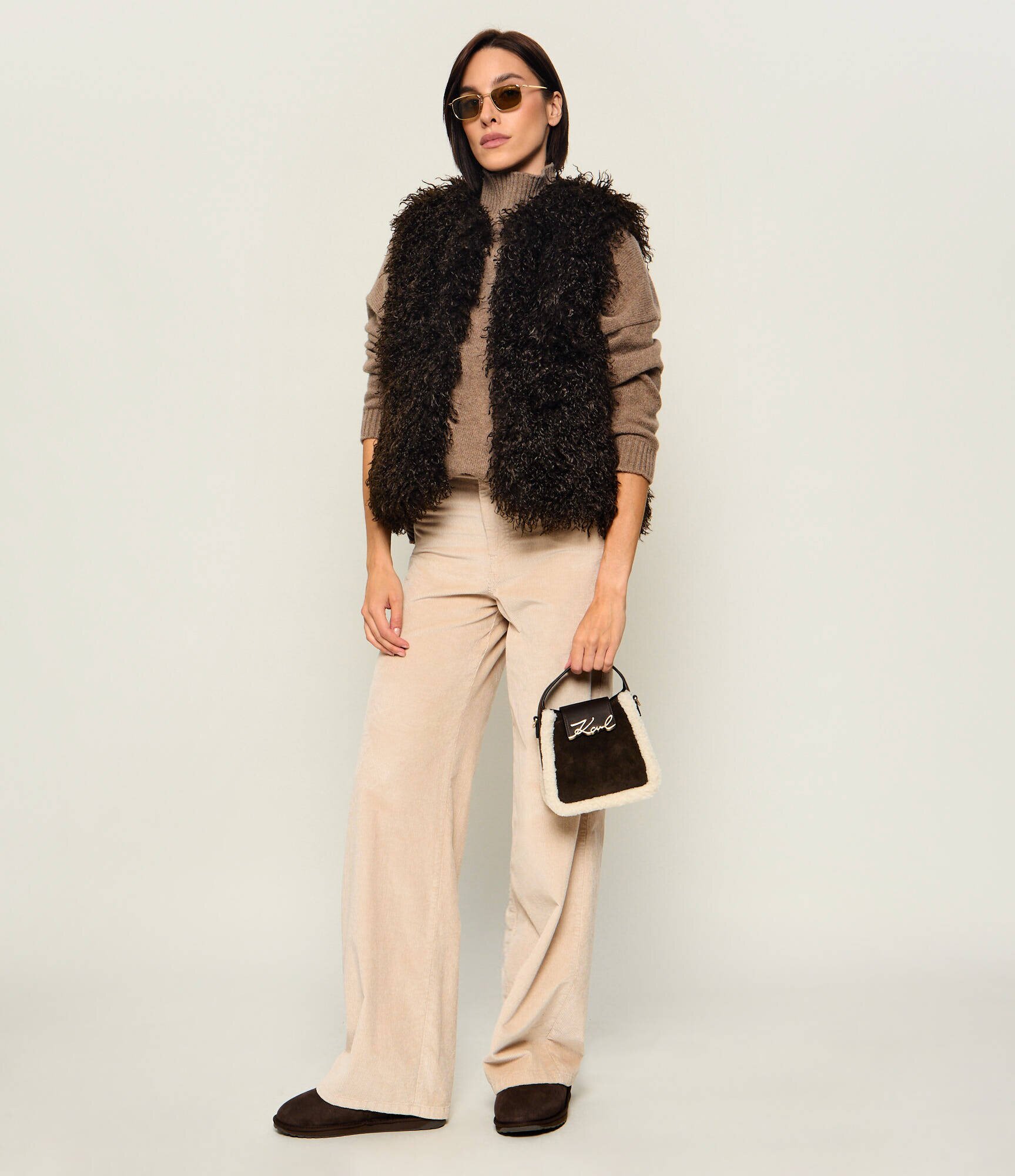 Karl Lagerfeld Cufăr K/Signature | piele întoarsă | shearling